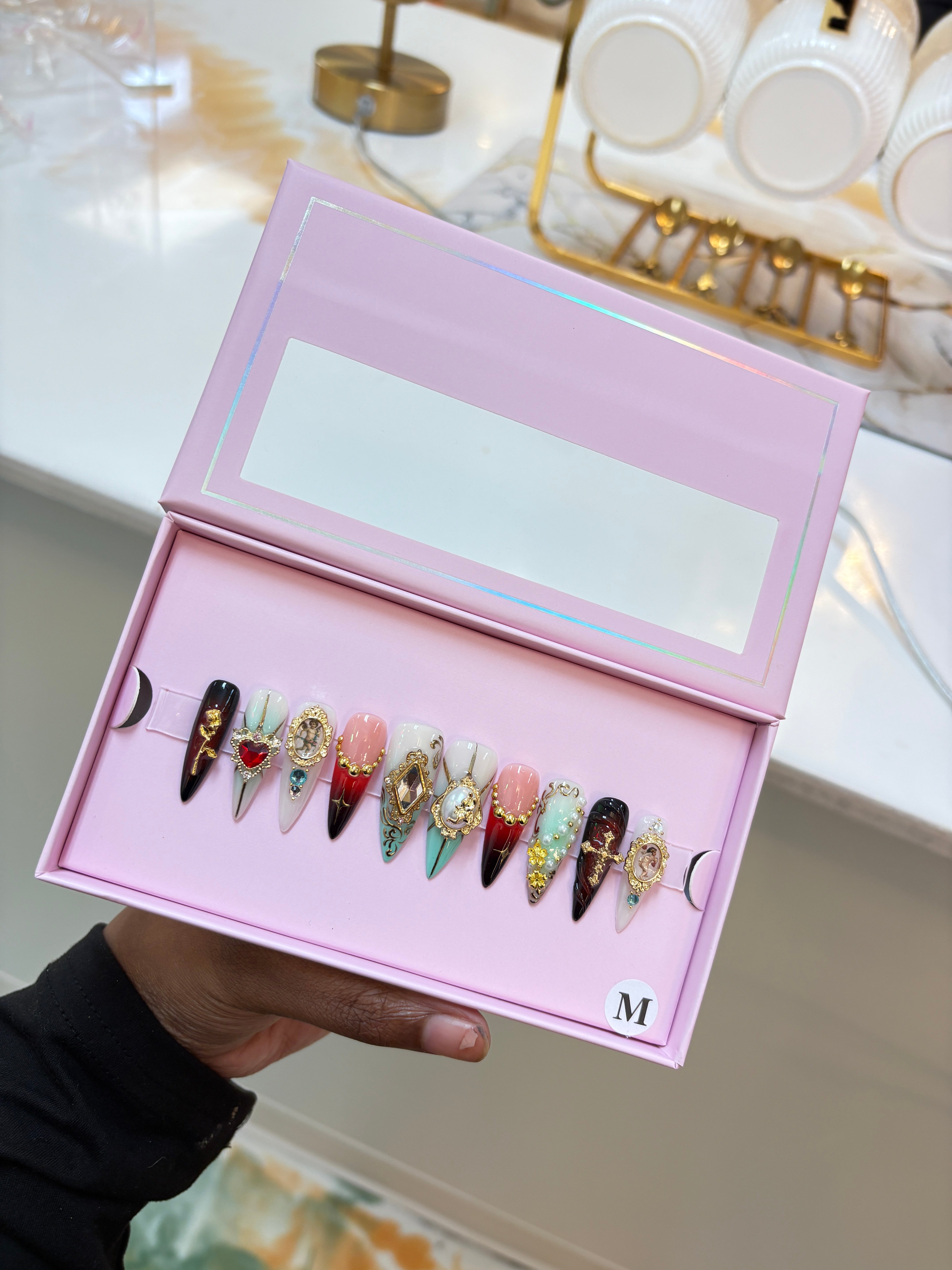 Custom charmer press on nails