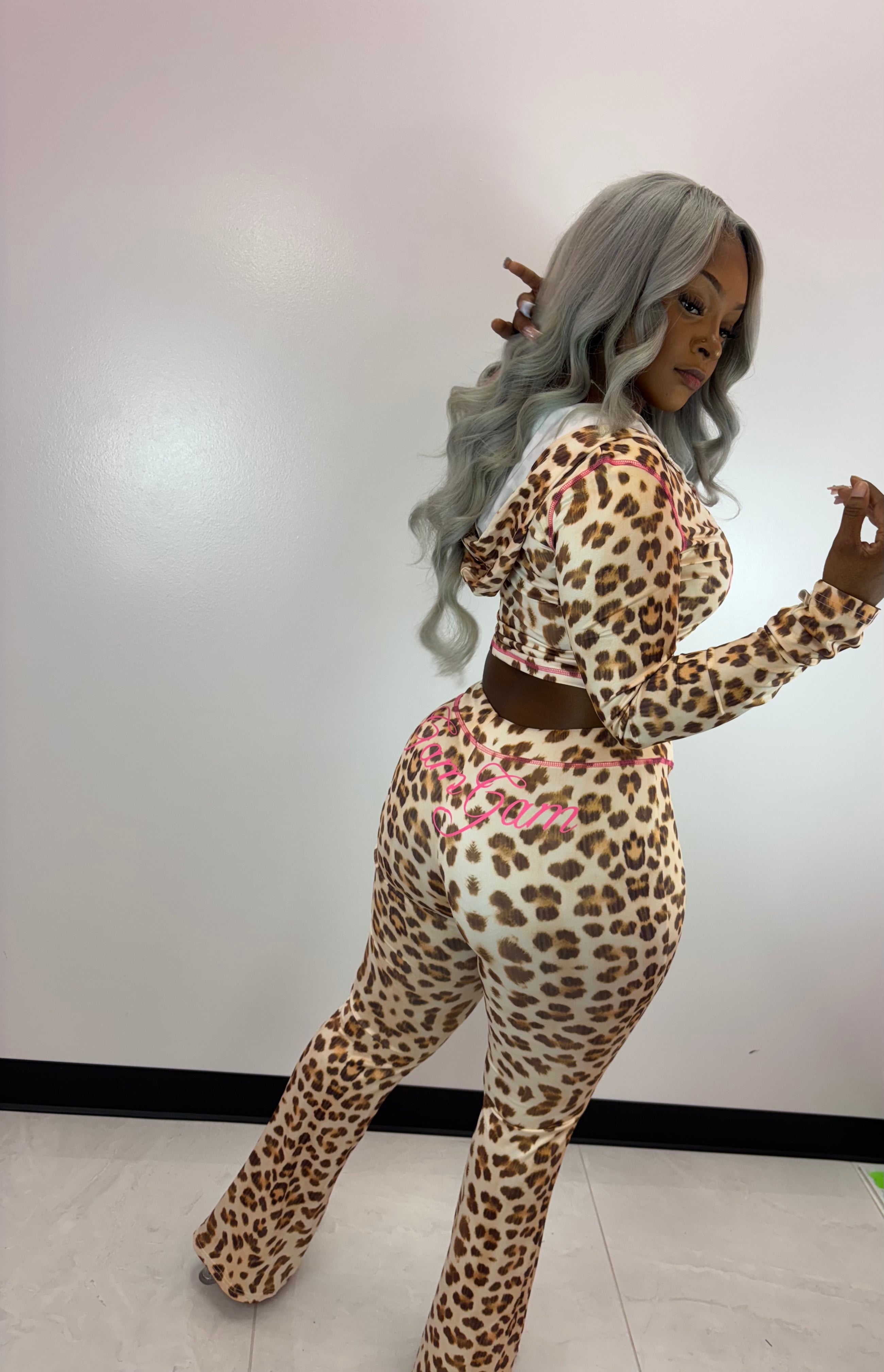 Jungle Gal Active Cheetah Print Pants Set