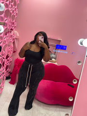 Fitted Rib tank top and pants set