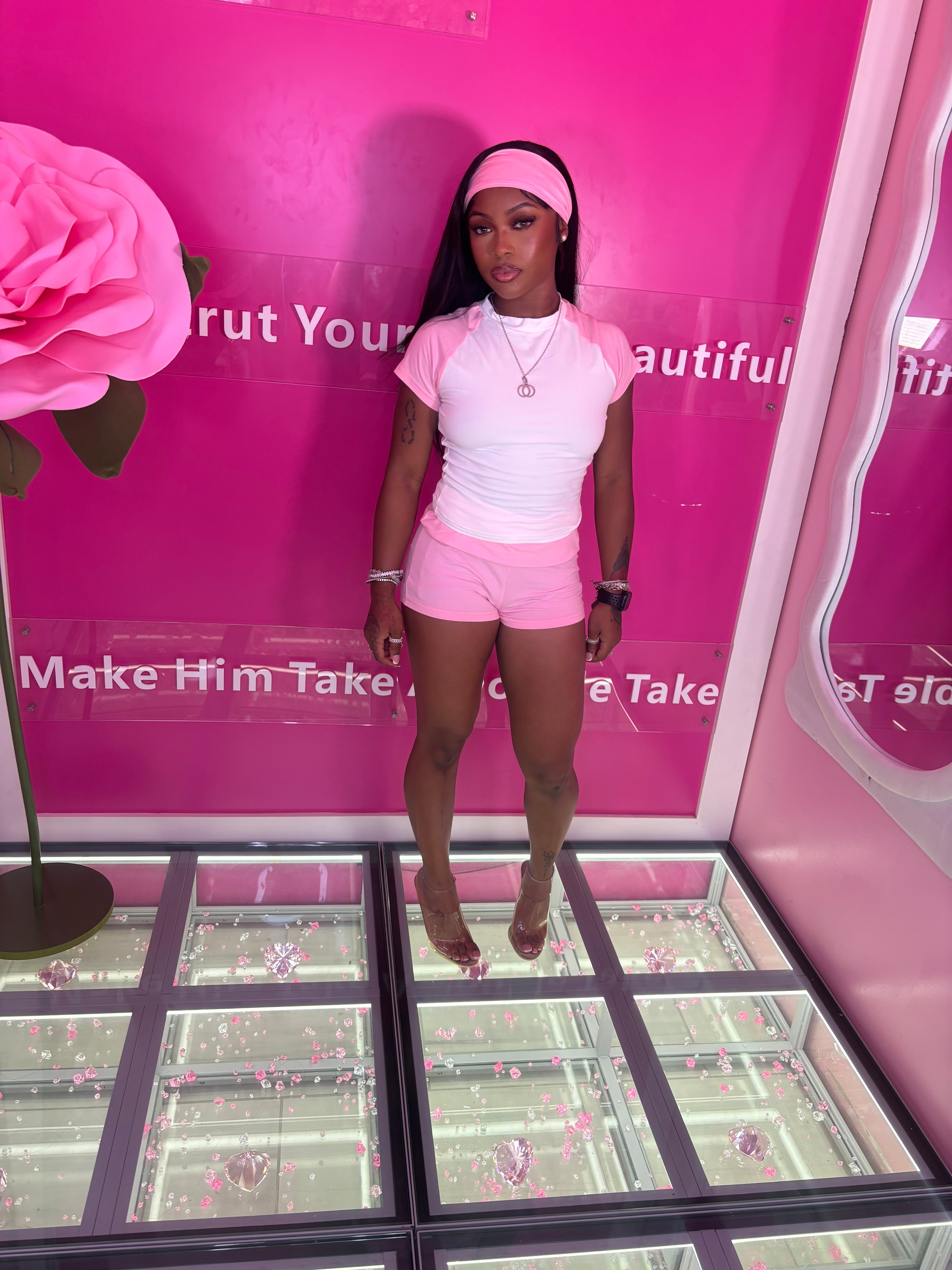 Three piece Short Set(comes with headband