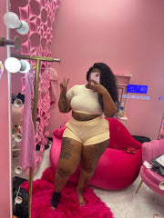 Handmade fitted On the go short set