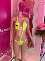 Lime green butterfly dance wear outfit