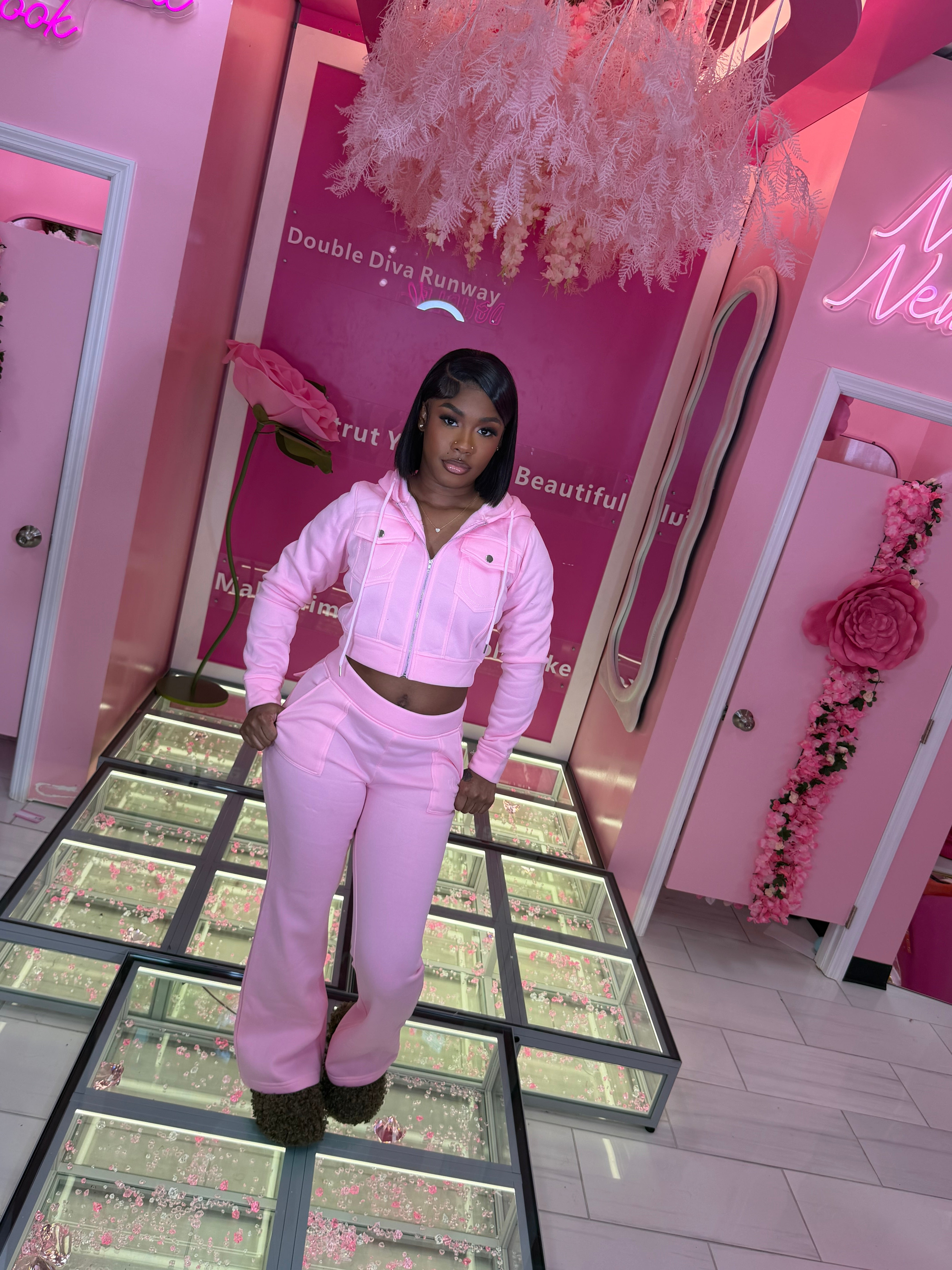 Trueeey Cargo Stacked Pants Set