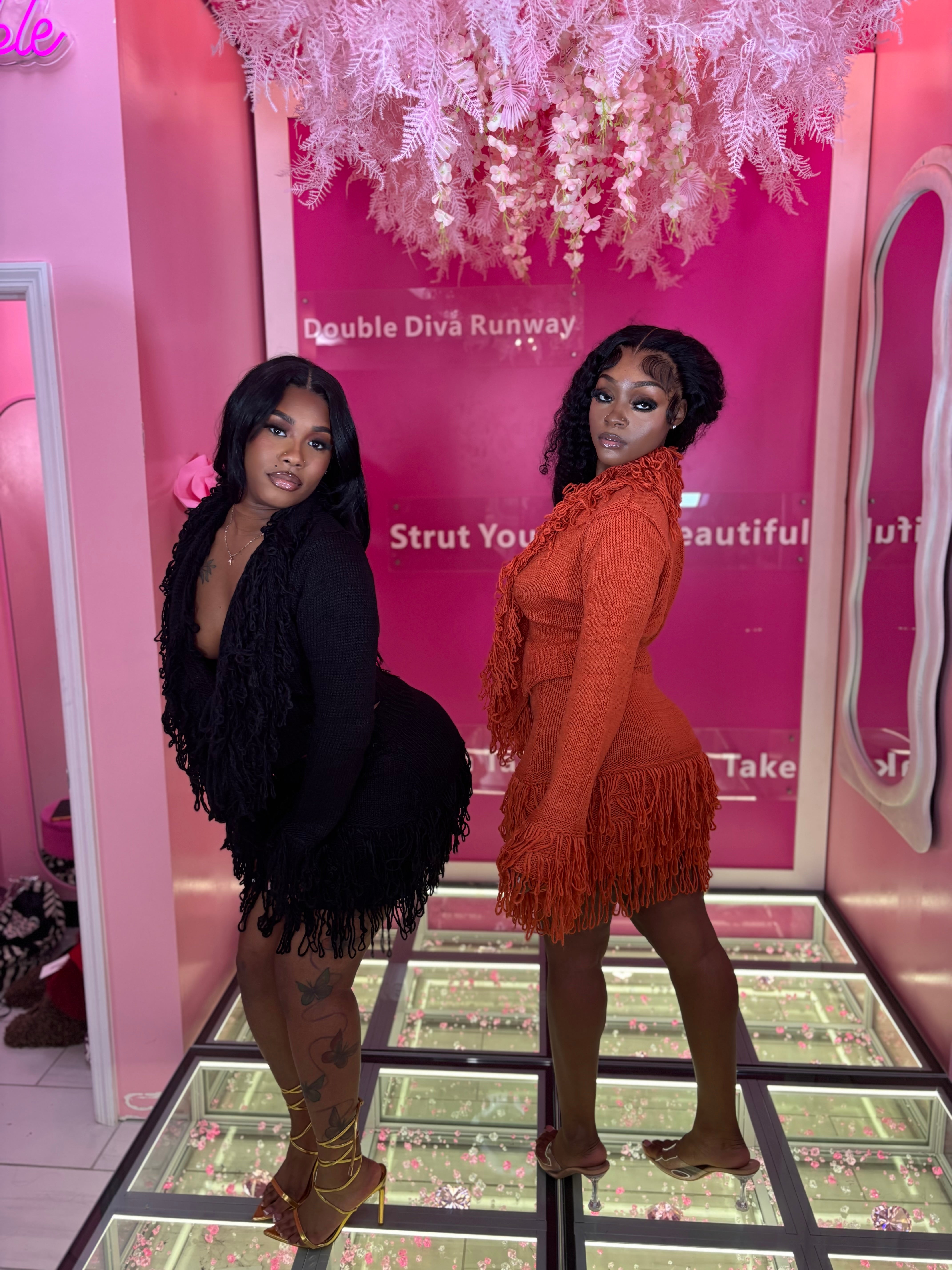 Grown & Sexy Shingle Knit Skirt Set