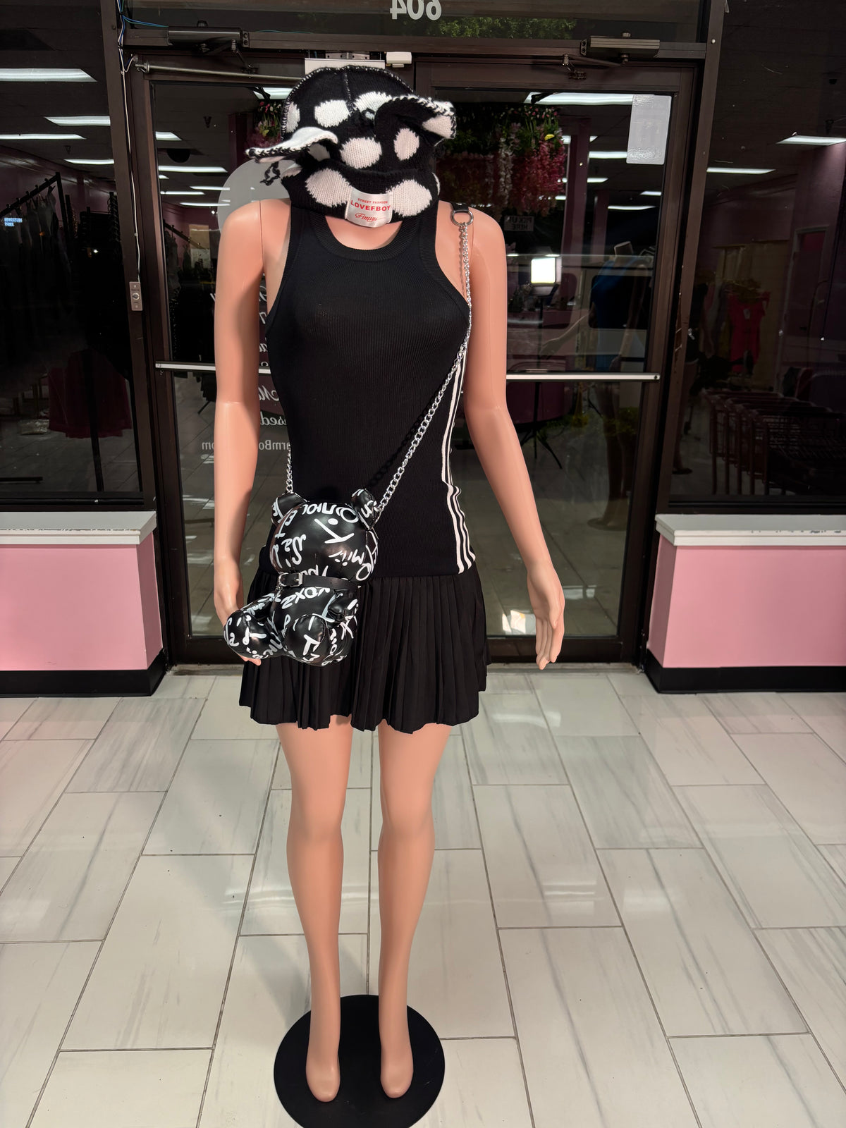 The Stripes pleated dress