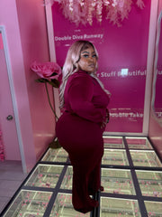 The plus Burgundy Tracksuit