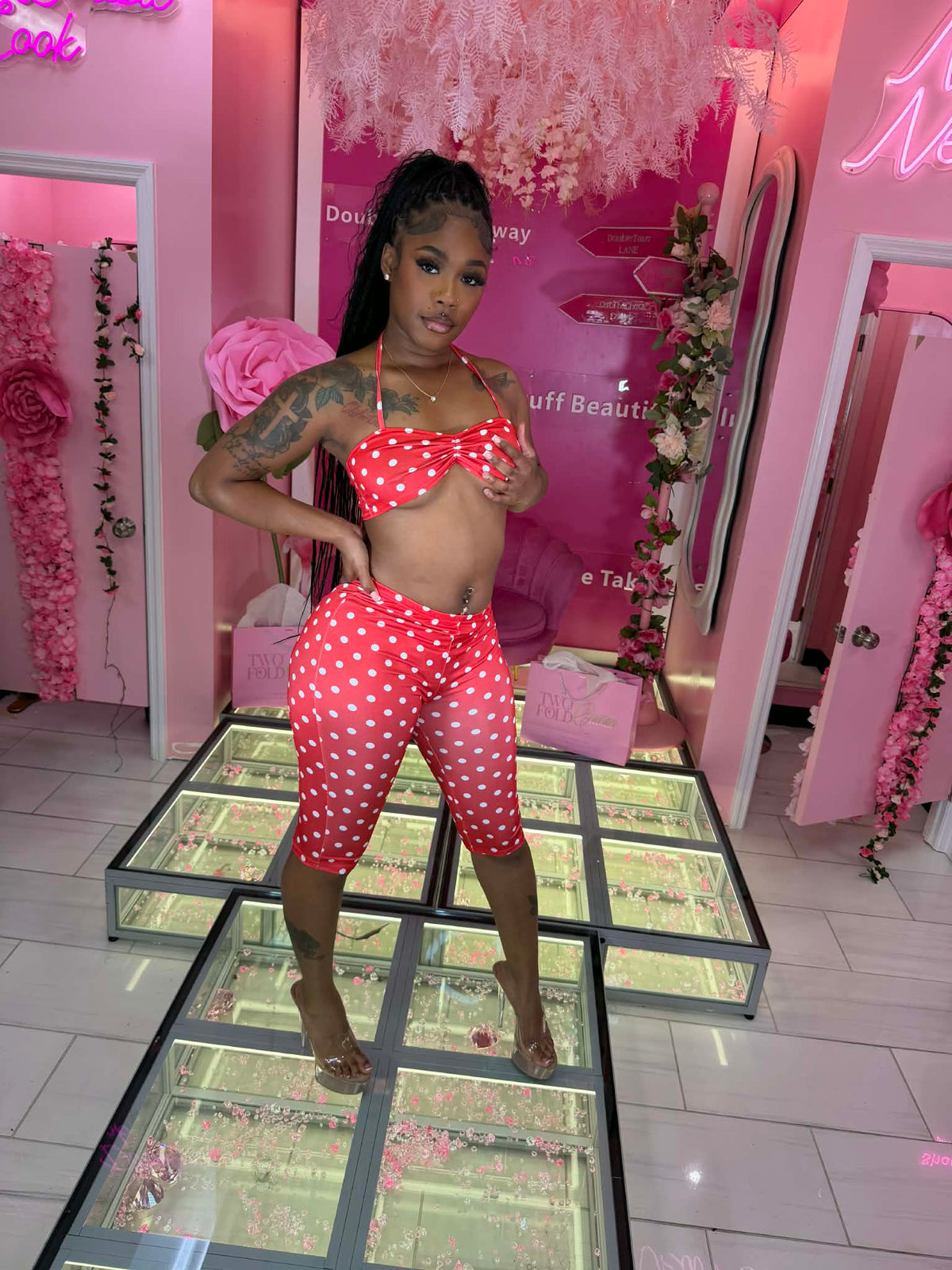 Still Trending PokeADot Neck Halter Capri Set