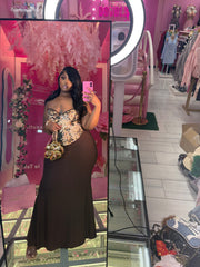 Plus Keeping It Classy Long Skirt & Corset Set