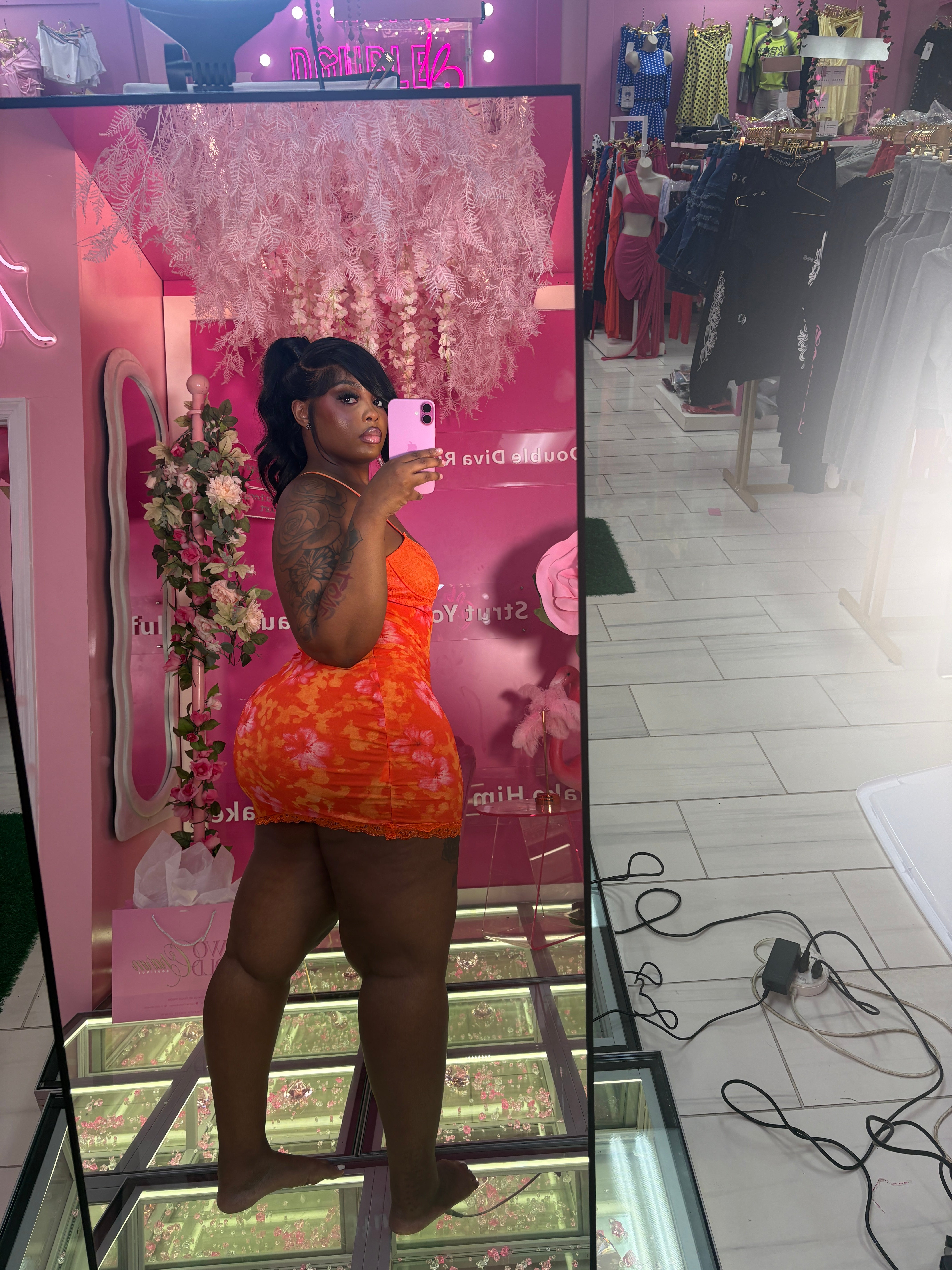 The Viral Georgia Peach Fitted Dress