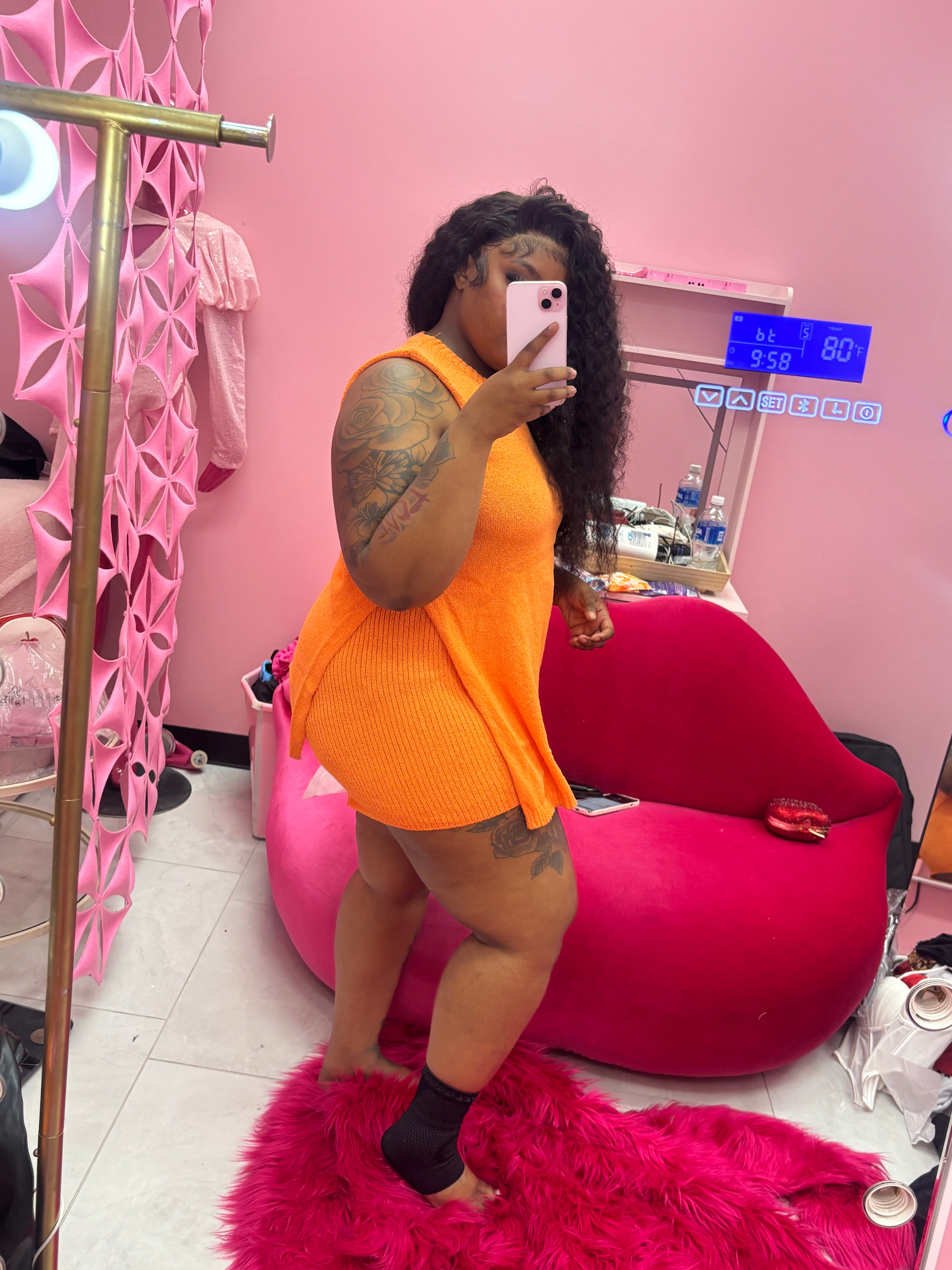 The sleeveless Knit short set