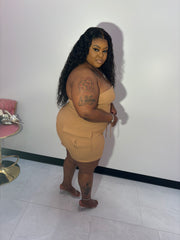 Plus size Cargo Skirt Set