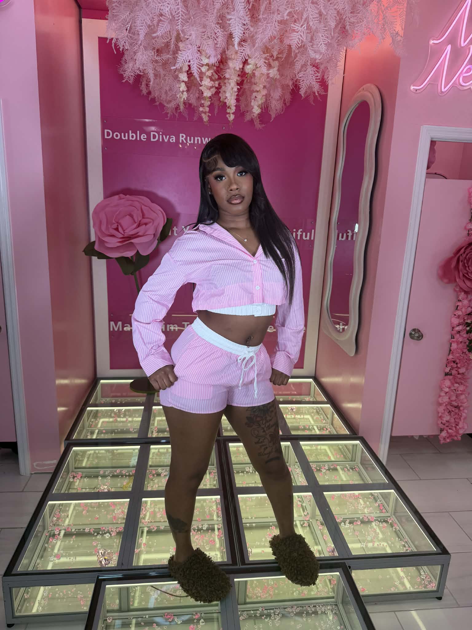 Plaided Girl Short Set