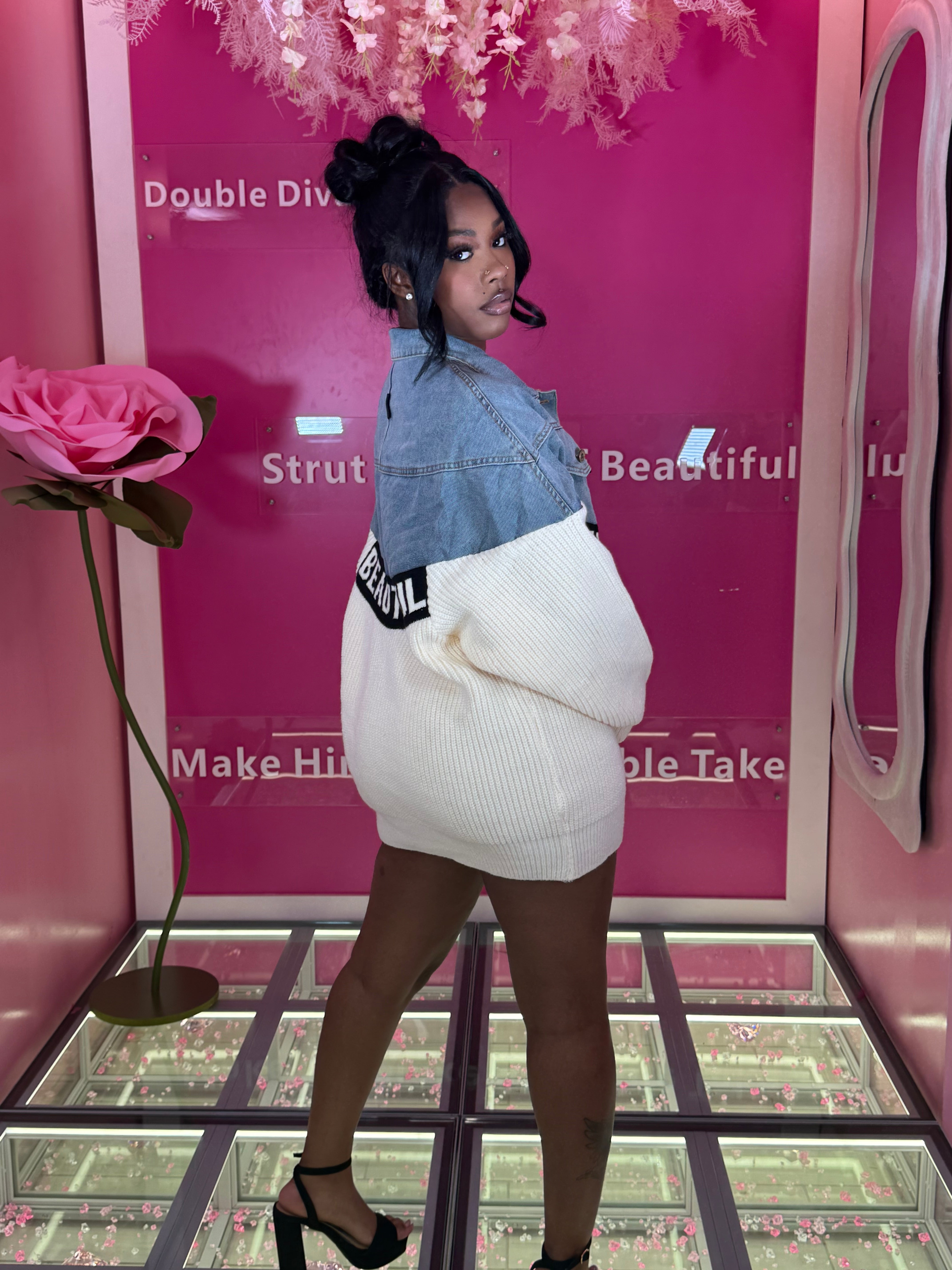 The Cross denim Sweater