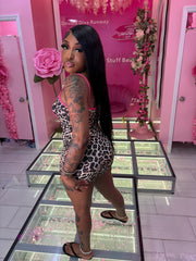 The 01 Bad Gal Cheetah Fitted Dress