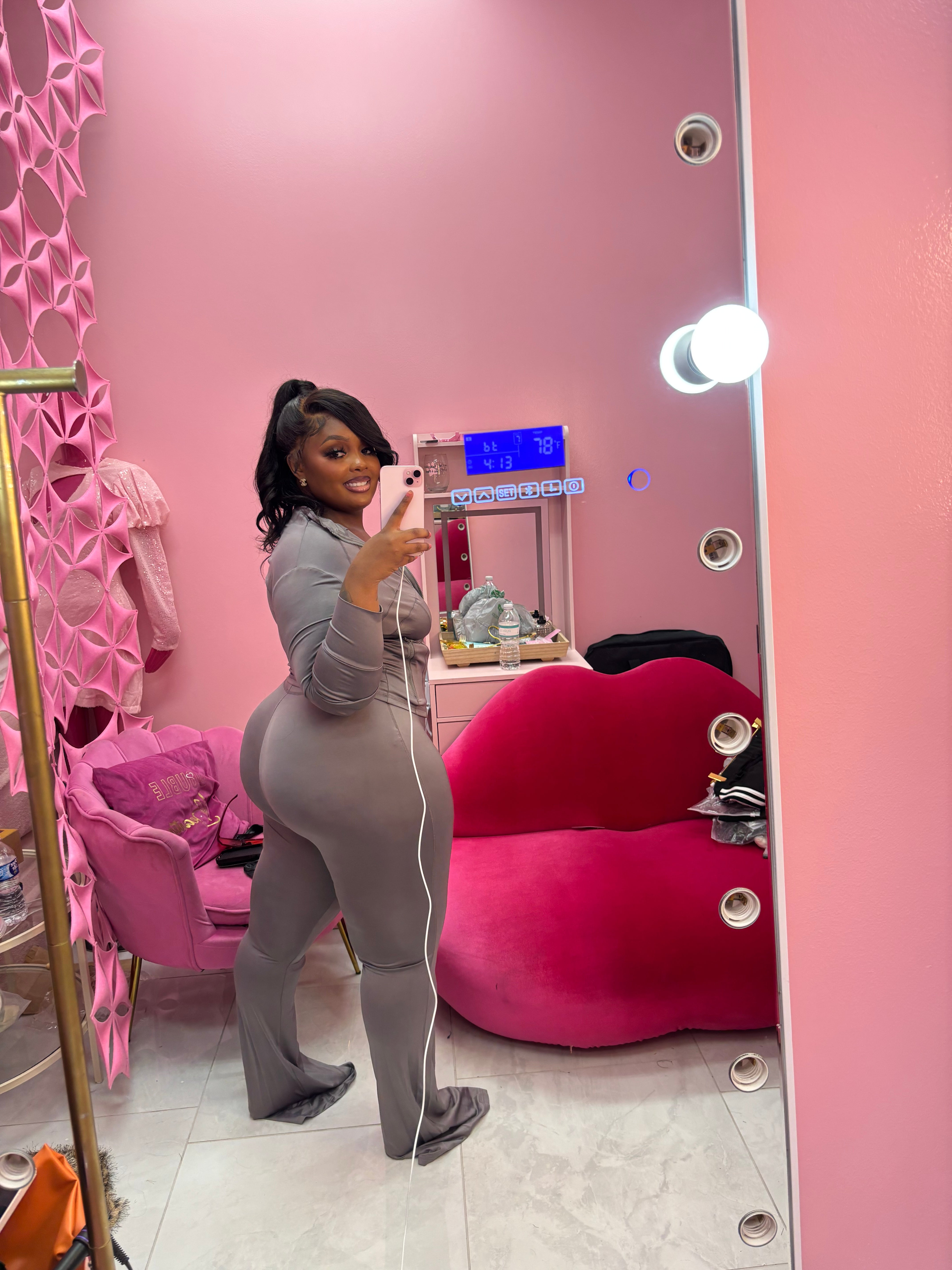 For The Gym Active Wide Leg Pants Set (Lulu inspired set)