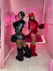 Baddie Night Out Fur Short Set