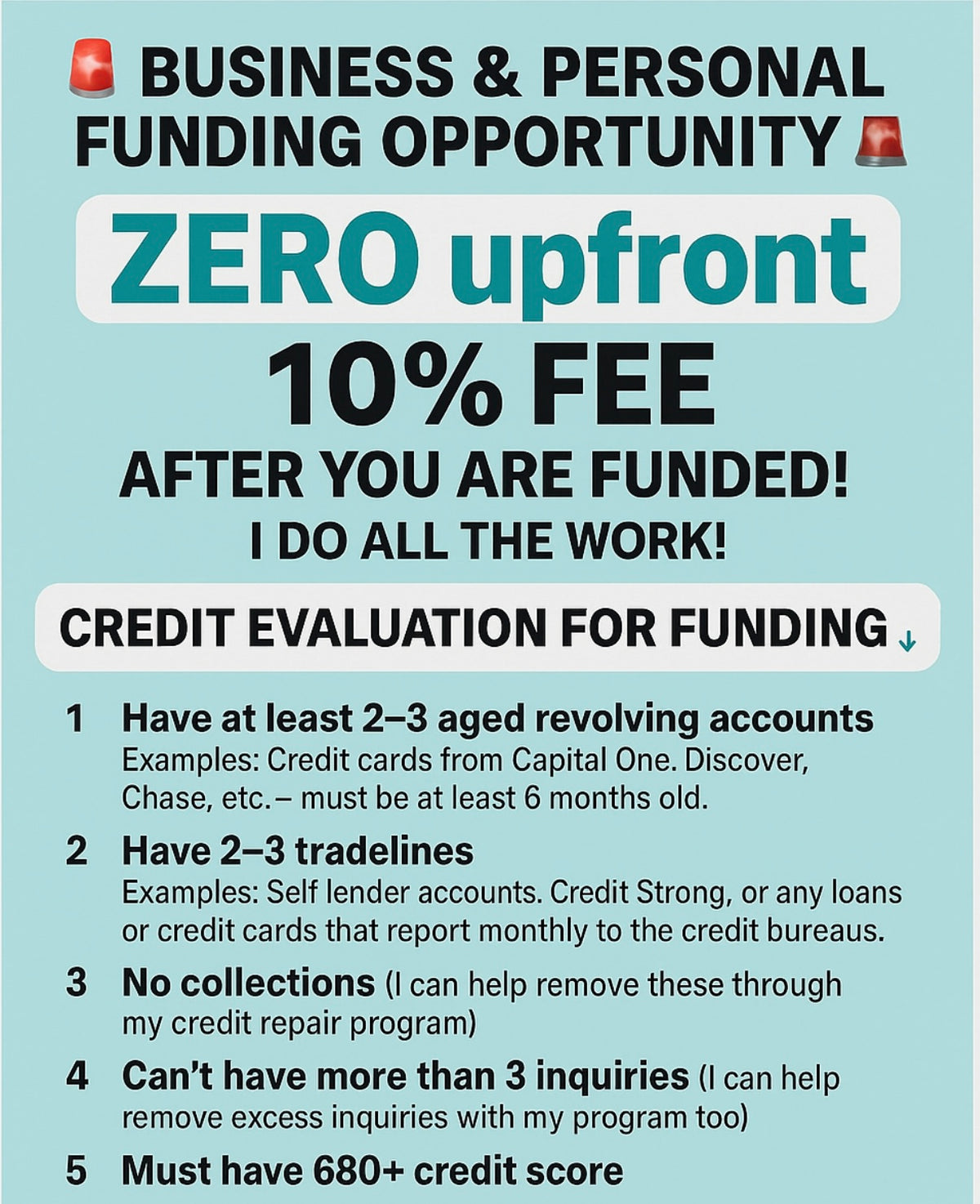 Credit evaluation(for funding)