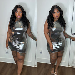 Sexy Mini Metallic Dress