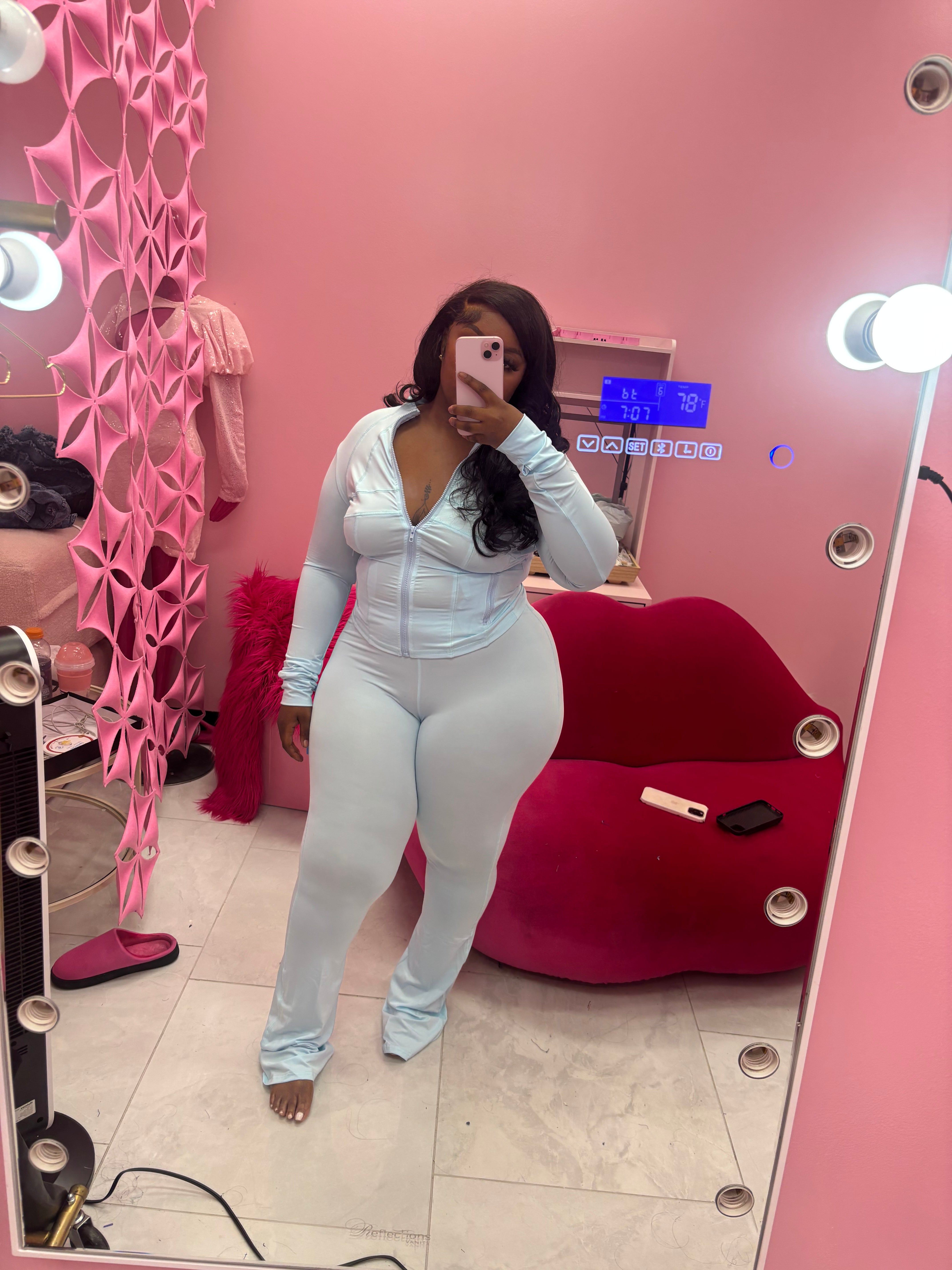 For The Gym Active Wide Leg Pants Set (Lulu inspired set)