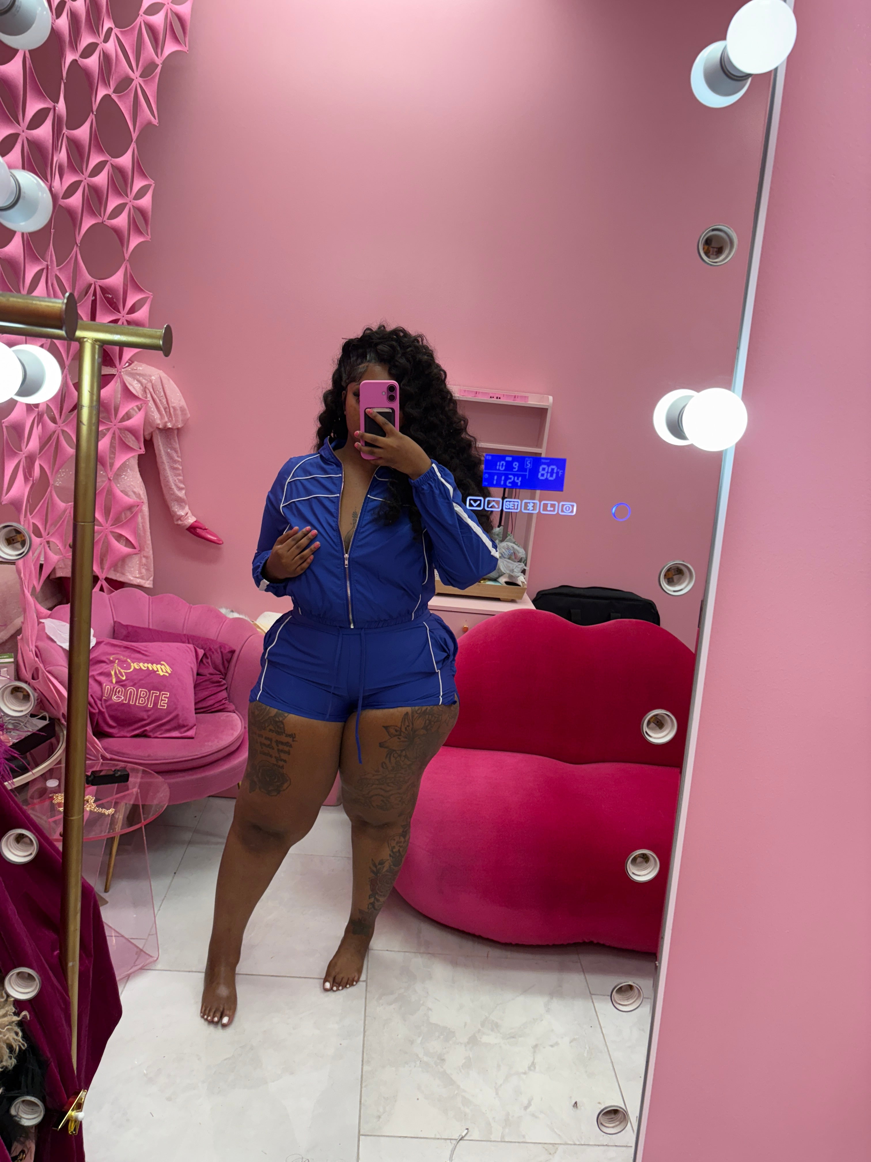 The It Girl Windbreaker Jacket and Short Set