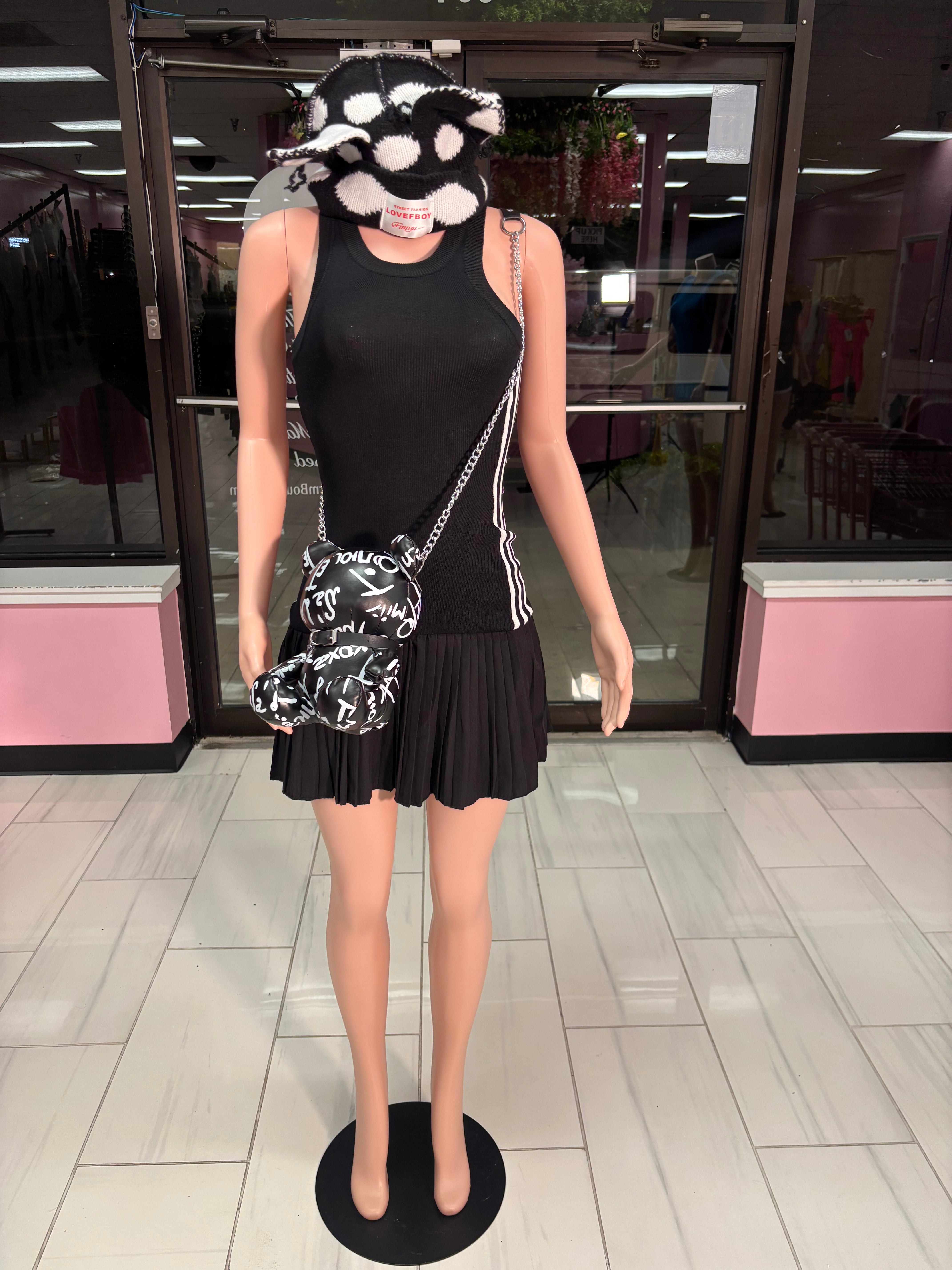 The Stripes pleated dress