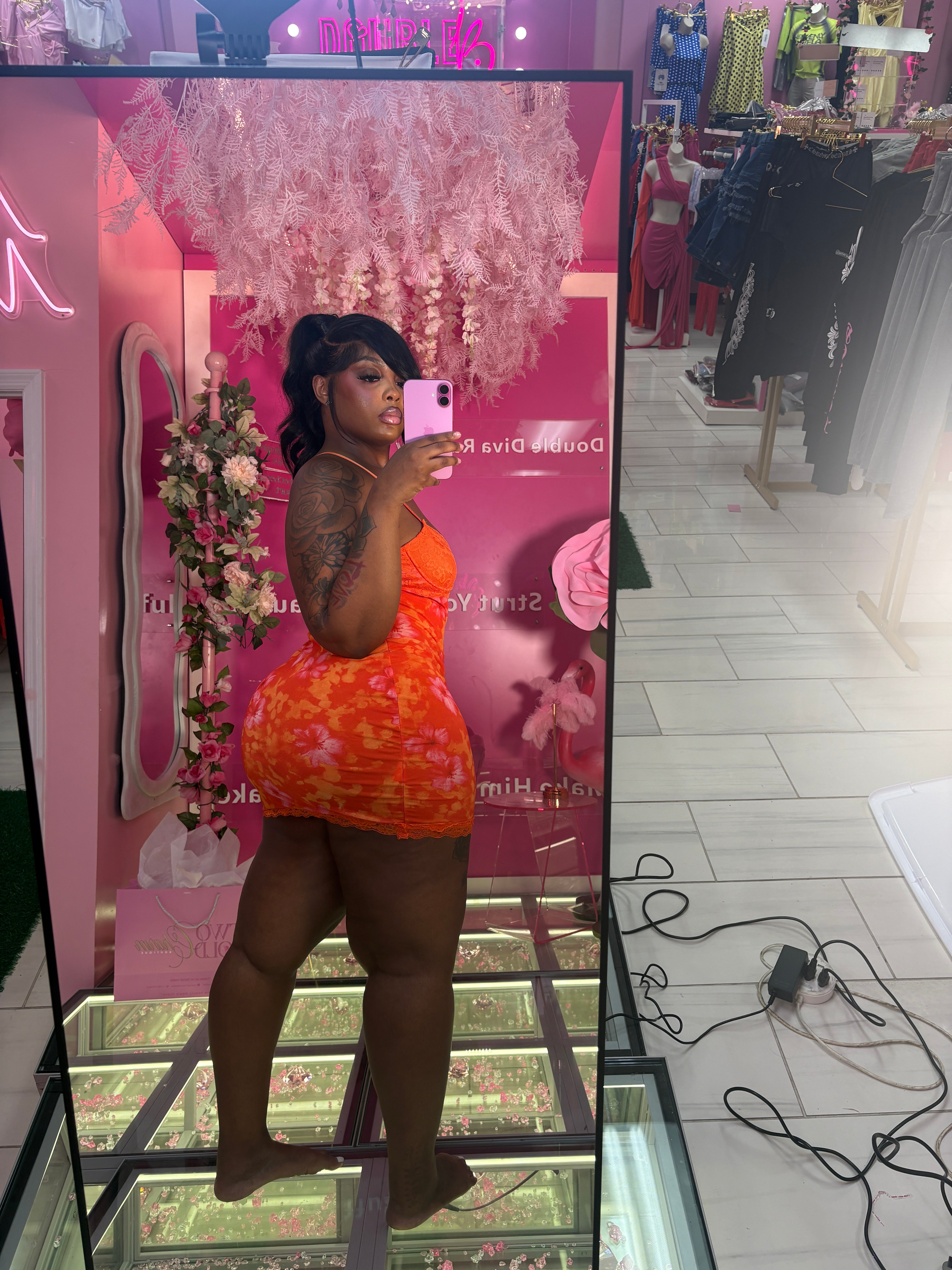 The Viral Georgia Peach Fitted Dress