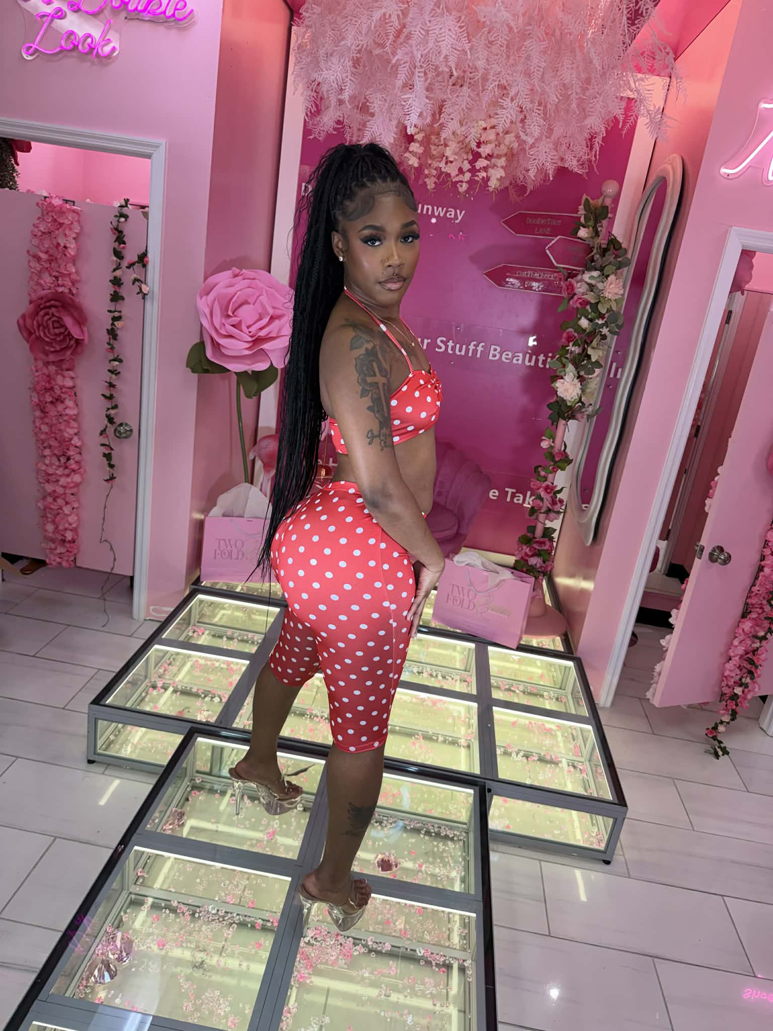 Still Trending PokeADot Neck Halter Capri Set