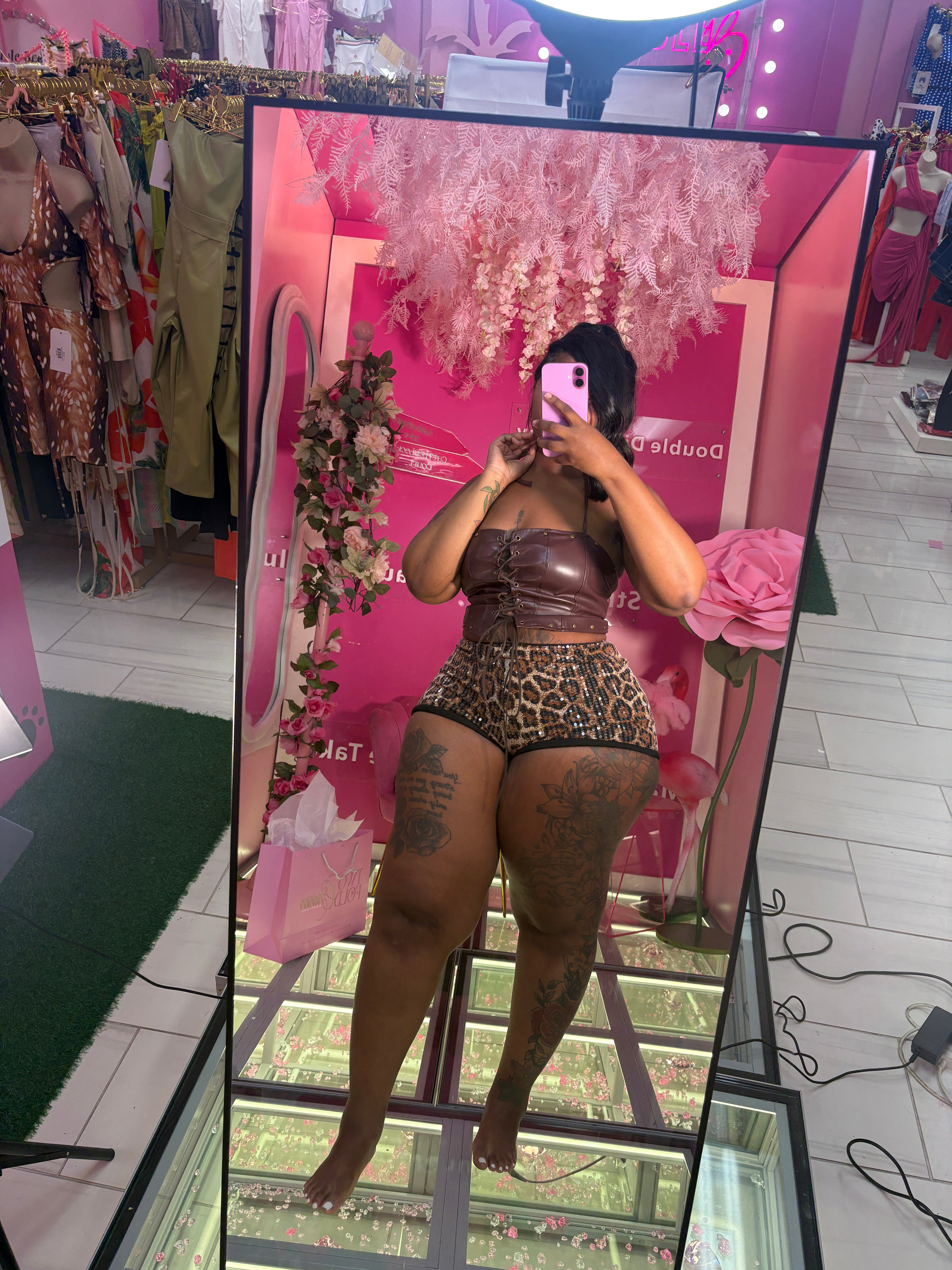 Cheetah sequin Shorts