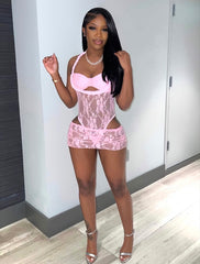 Blush Crush Lace Leotard & Skirt Set 🌸