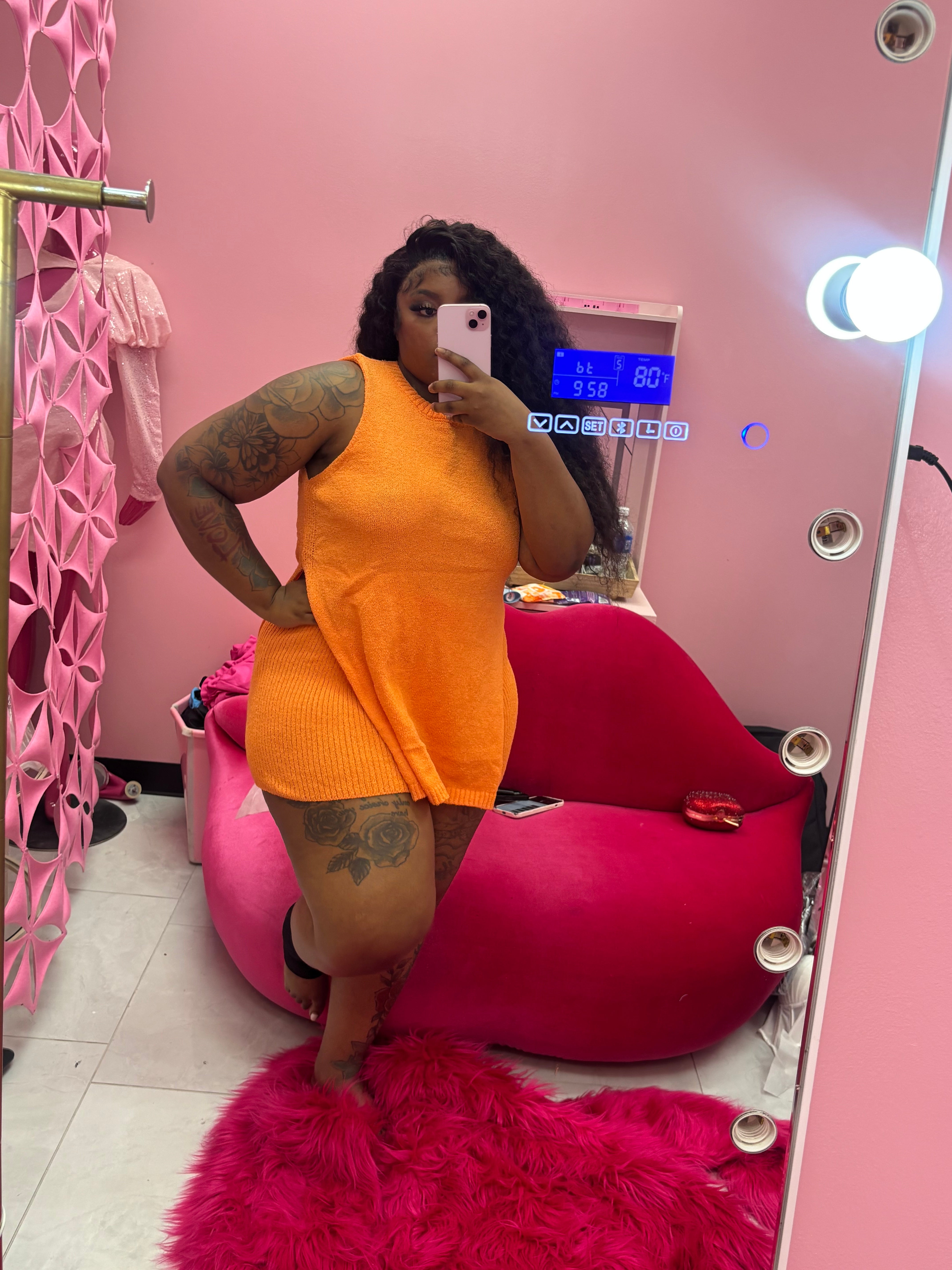 The sleeveless Knit short set