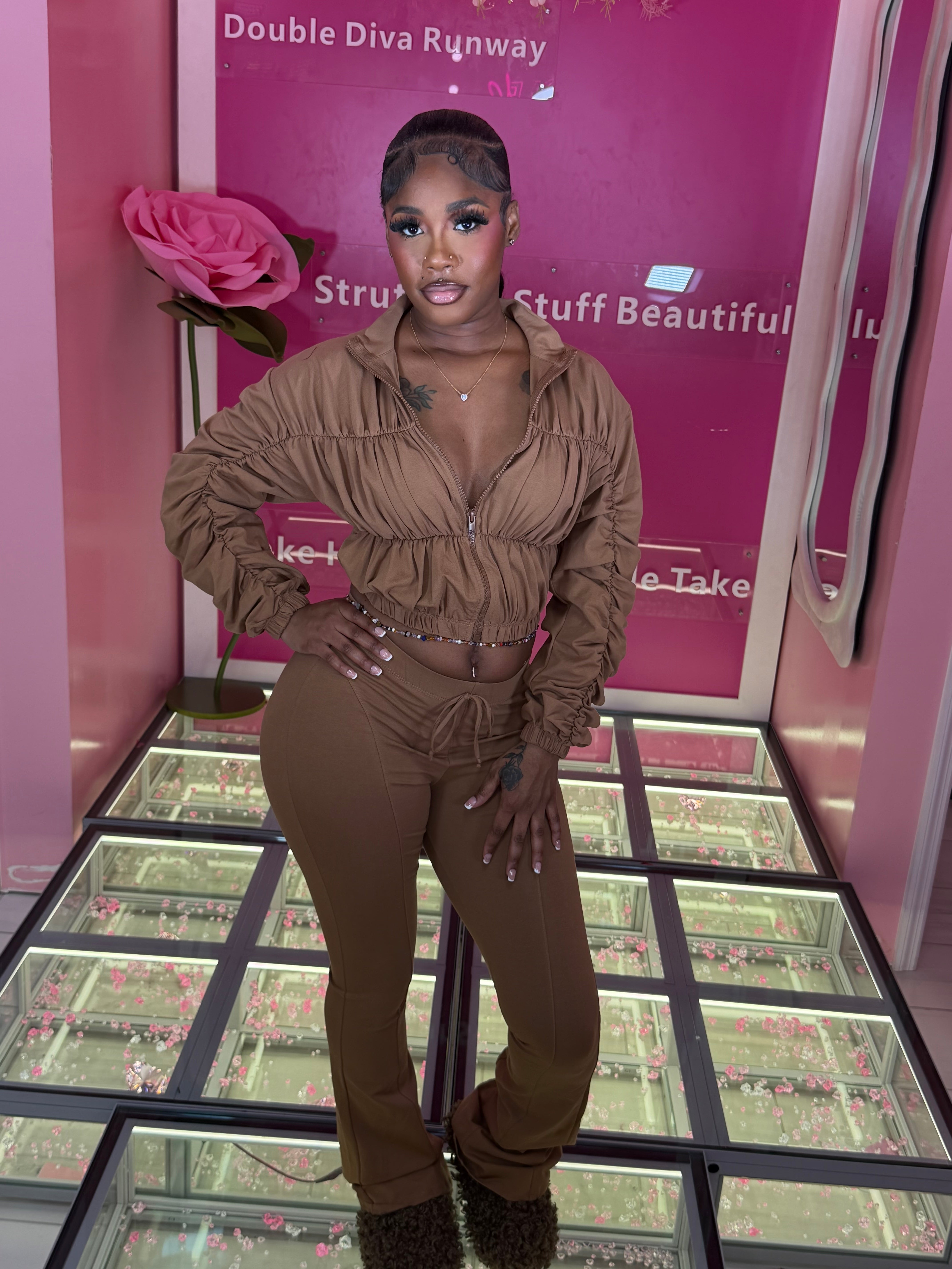 Wide Leg Pants Jogger Set