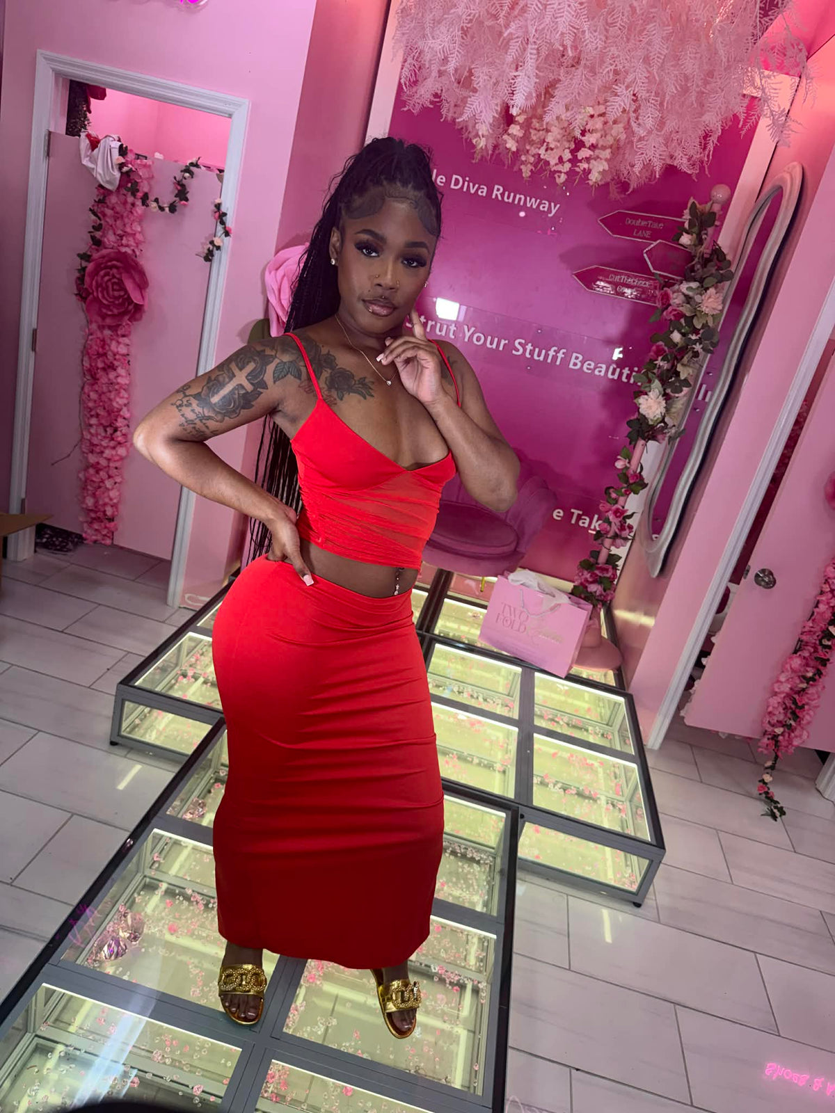 Top notch Sheer Skirt set