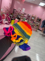 The rainbow Ruffle Knit hat
