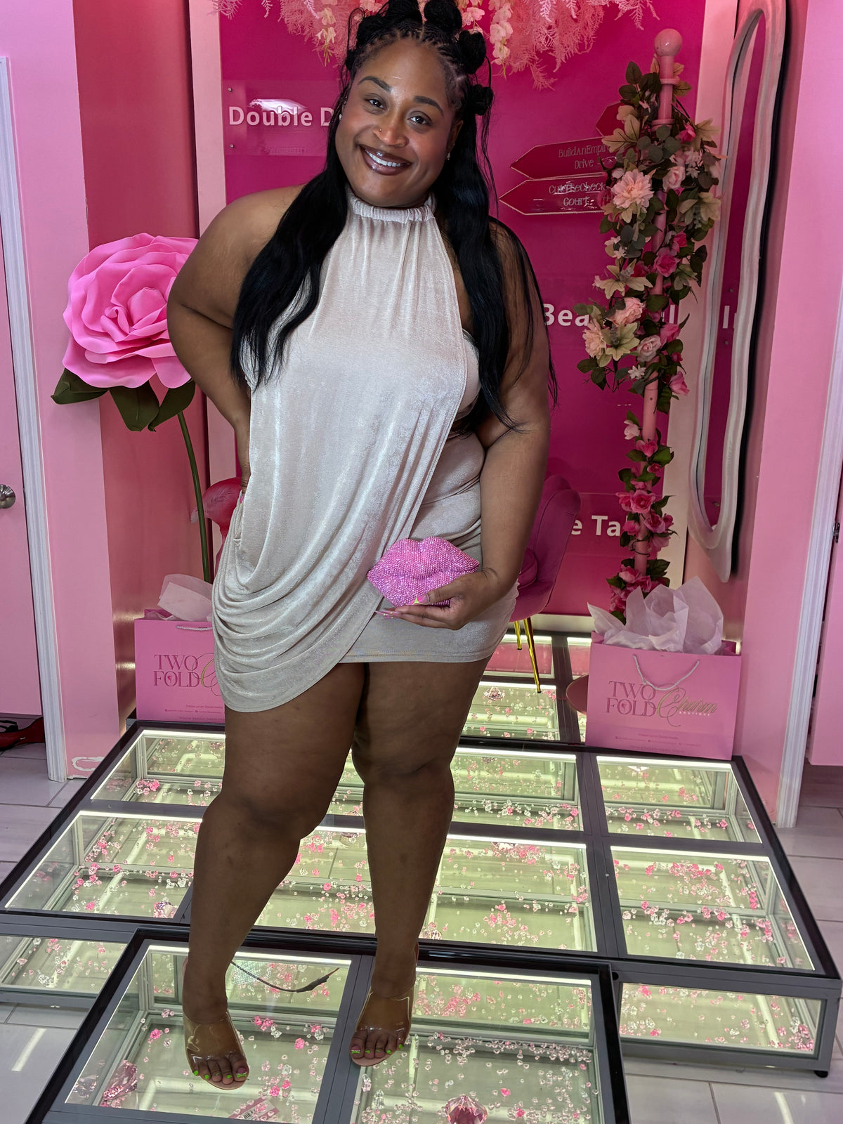 Plus Halter Glam Dress