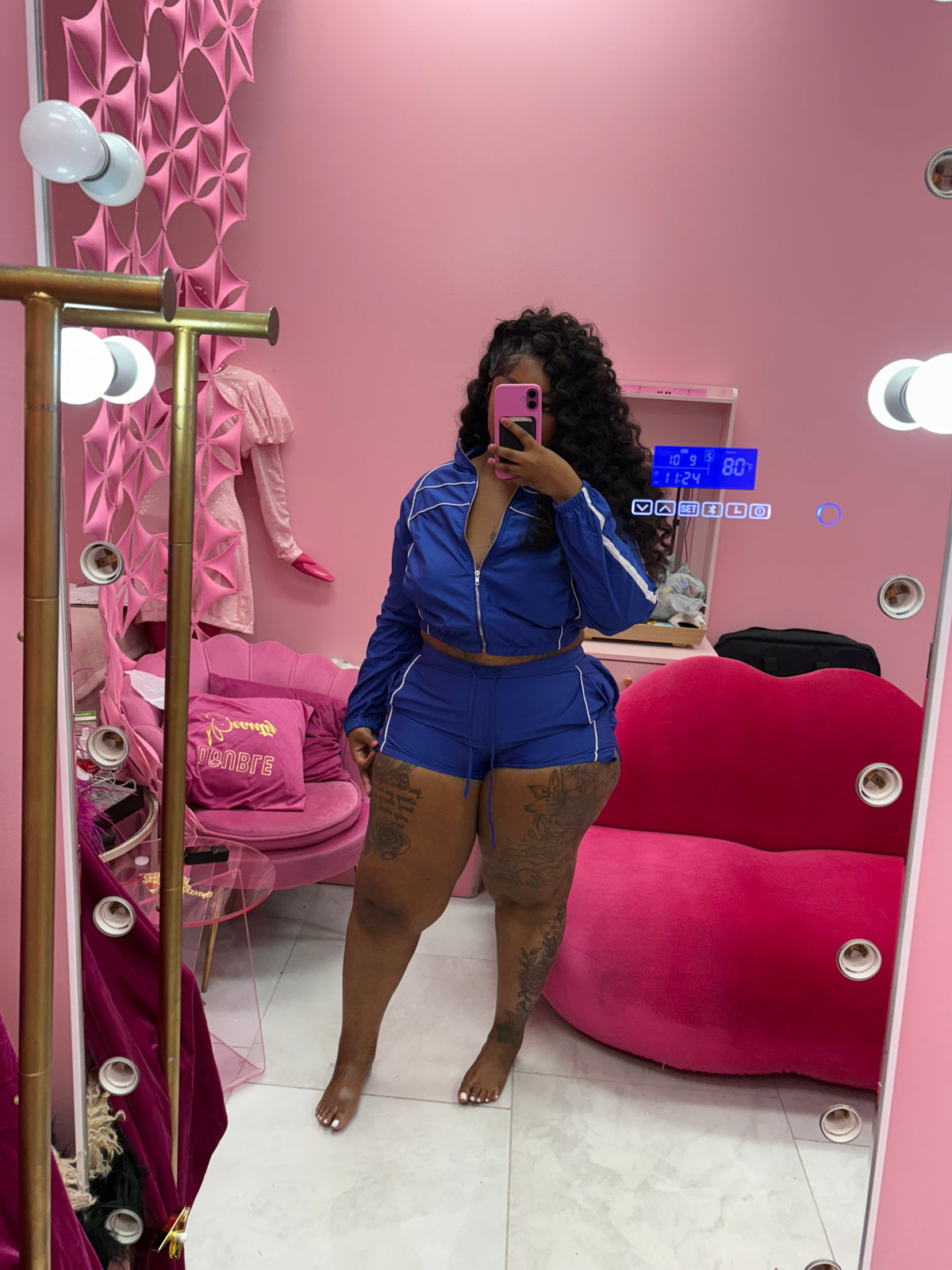 The It Girl Windbreaker Jacket and Short Set