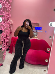 Fitted Rib tank top and pants set