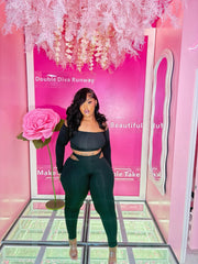 Off the Shoulder Side Out Capri Set