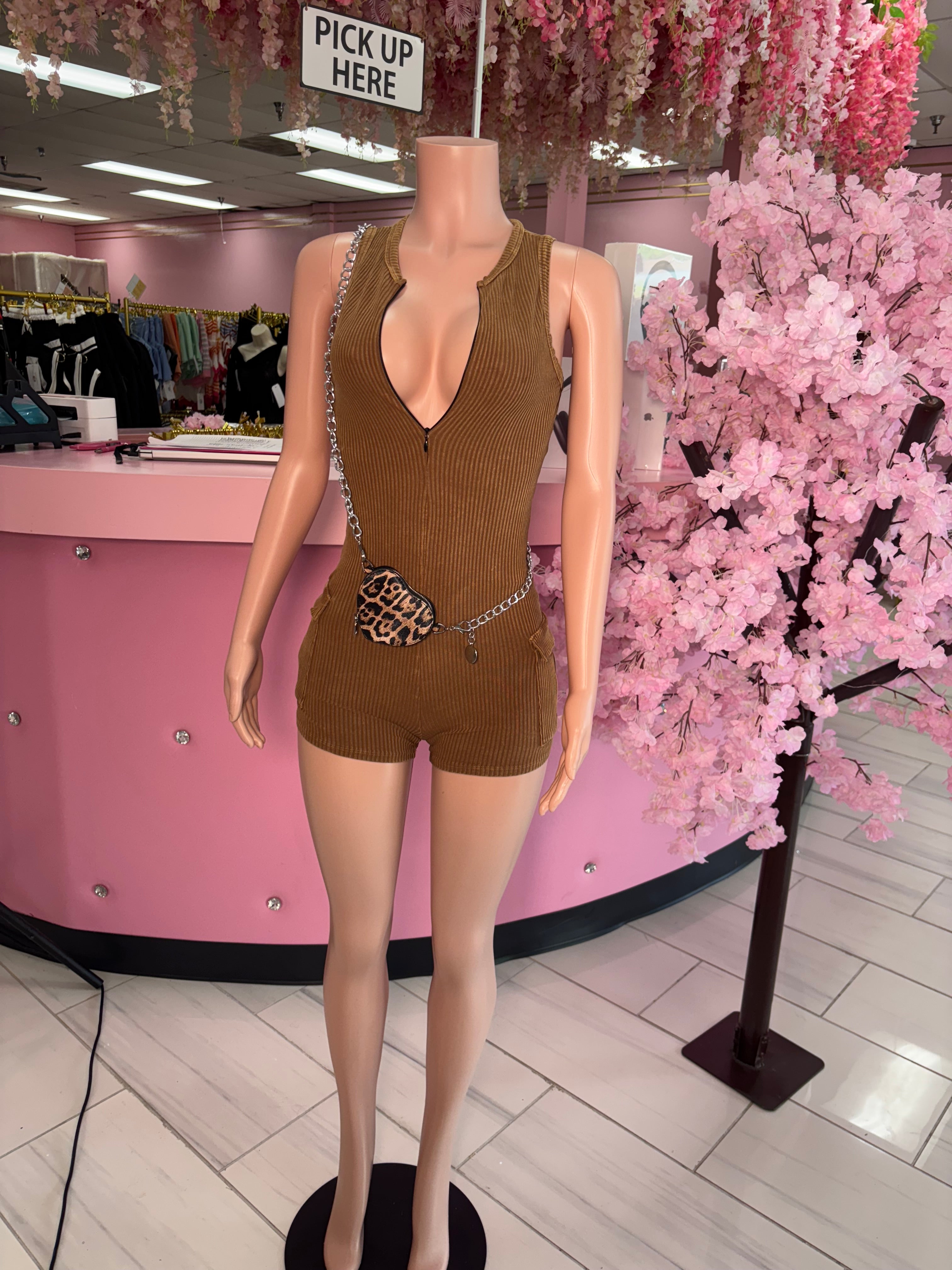 Brown Suga Sleeveless Romper