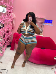 The Knit multi Color Short Set