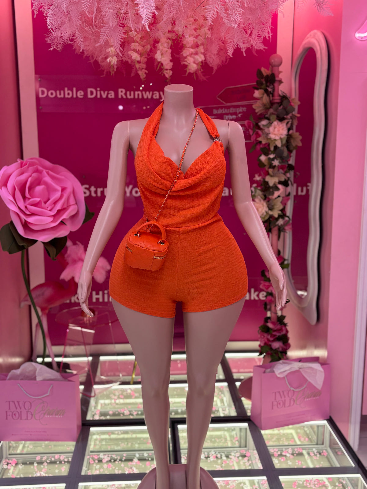 Blooming Orange Romper