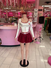 #23 Lace Crop Top & Bubble Skort Set
