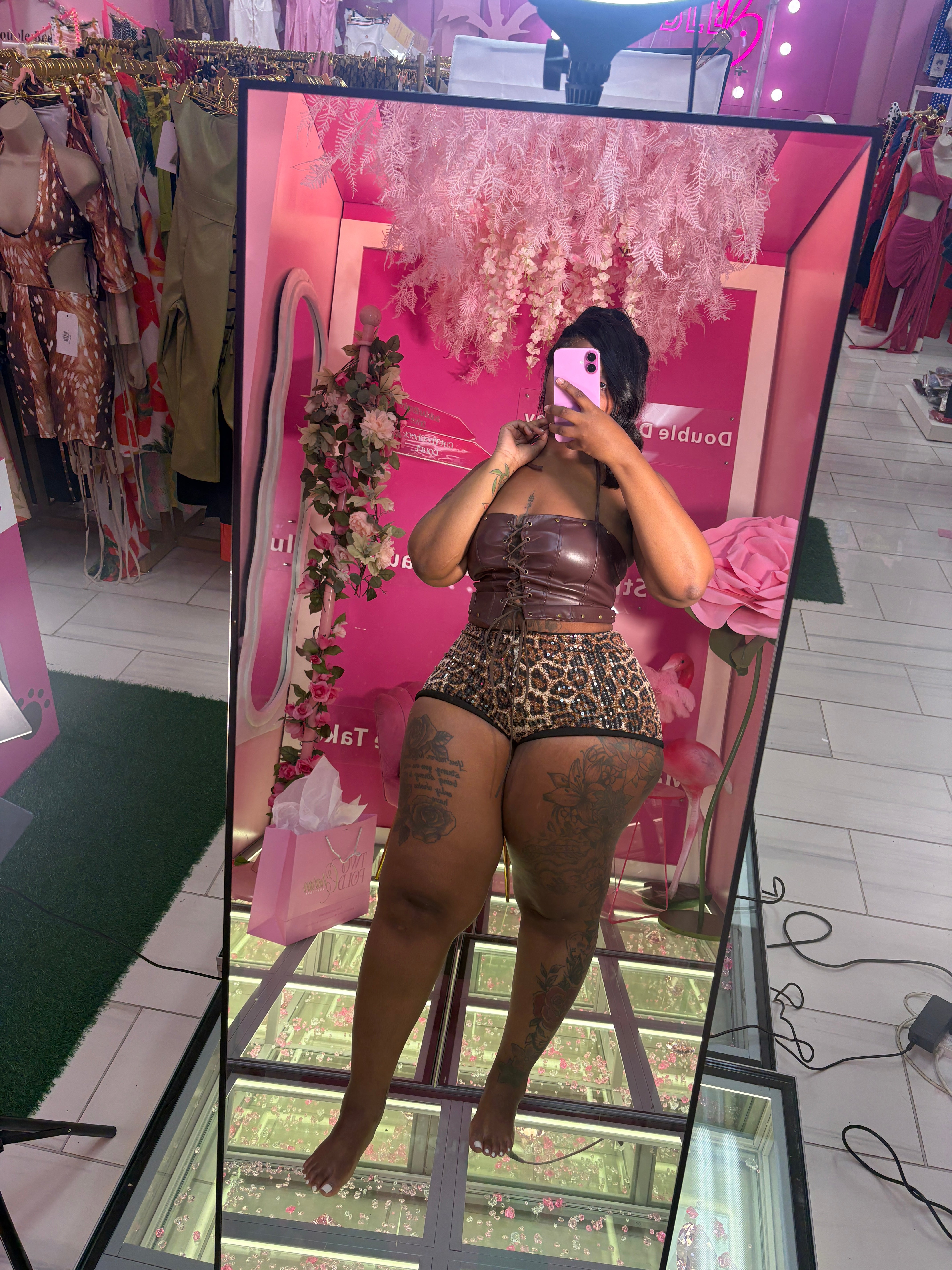 Cheetah sequin Shorts