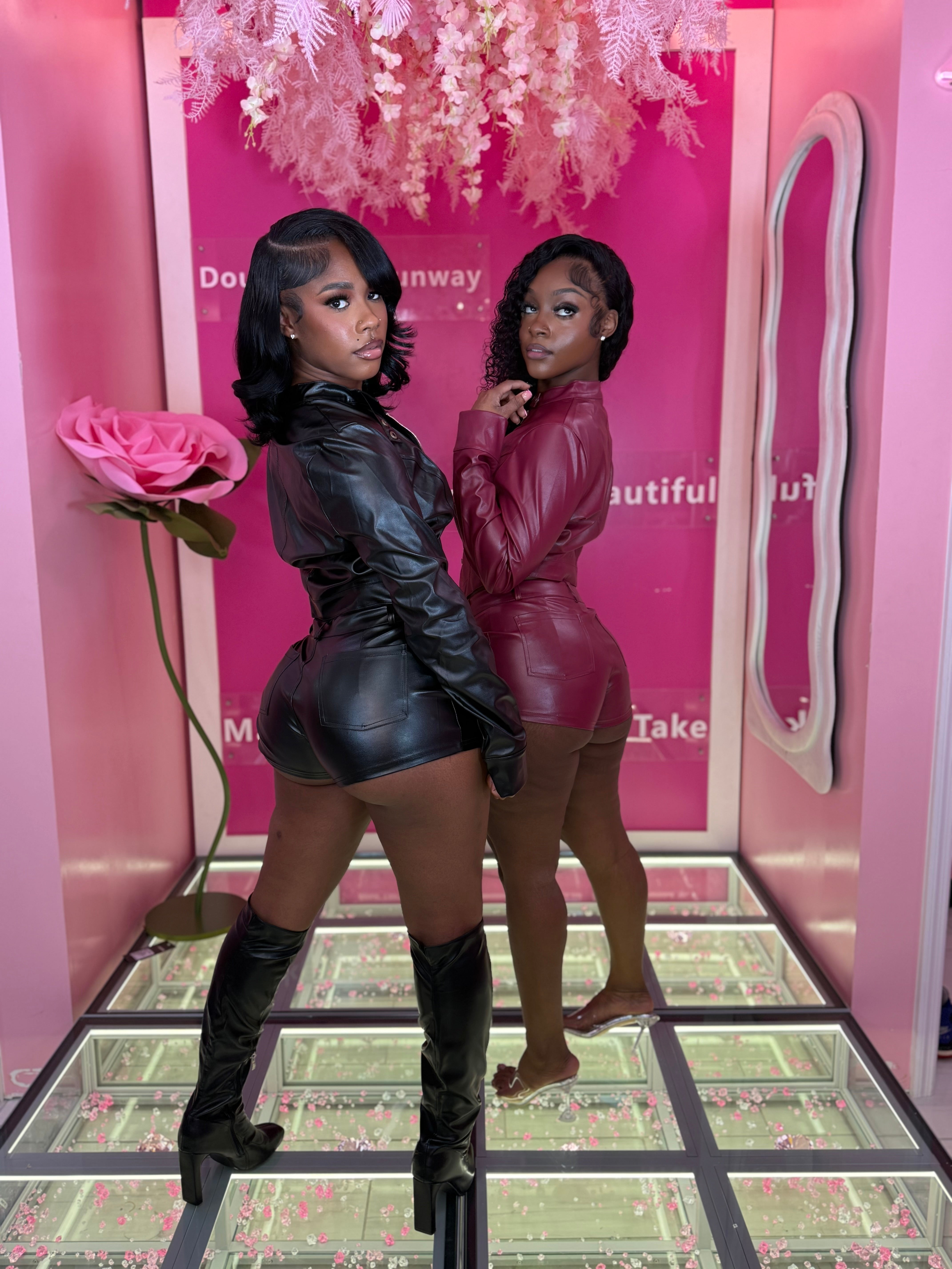 The Rider Girl Leather Short set