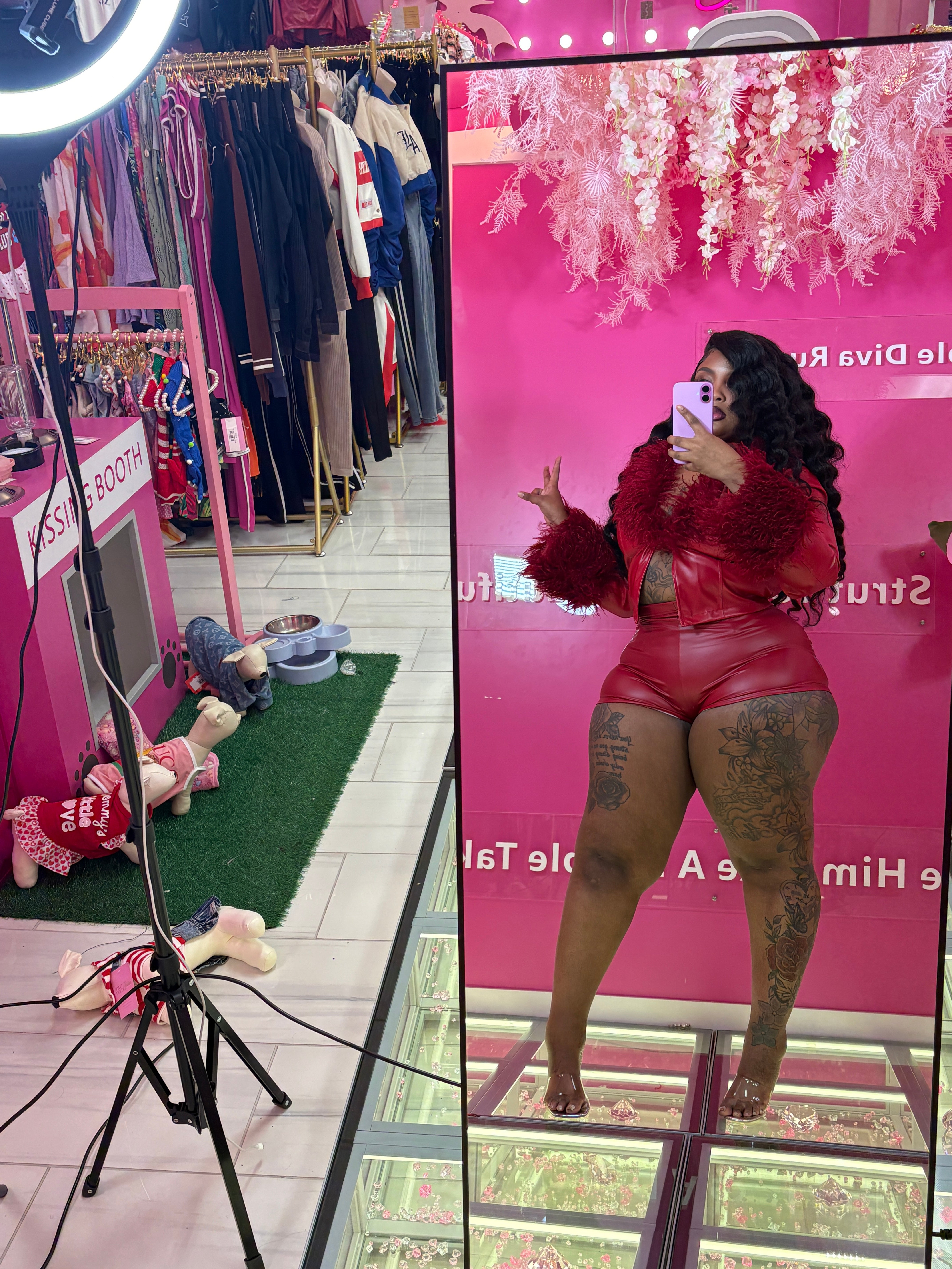 Baddie Night Out Fur Short Set