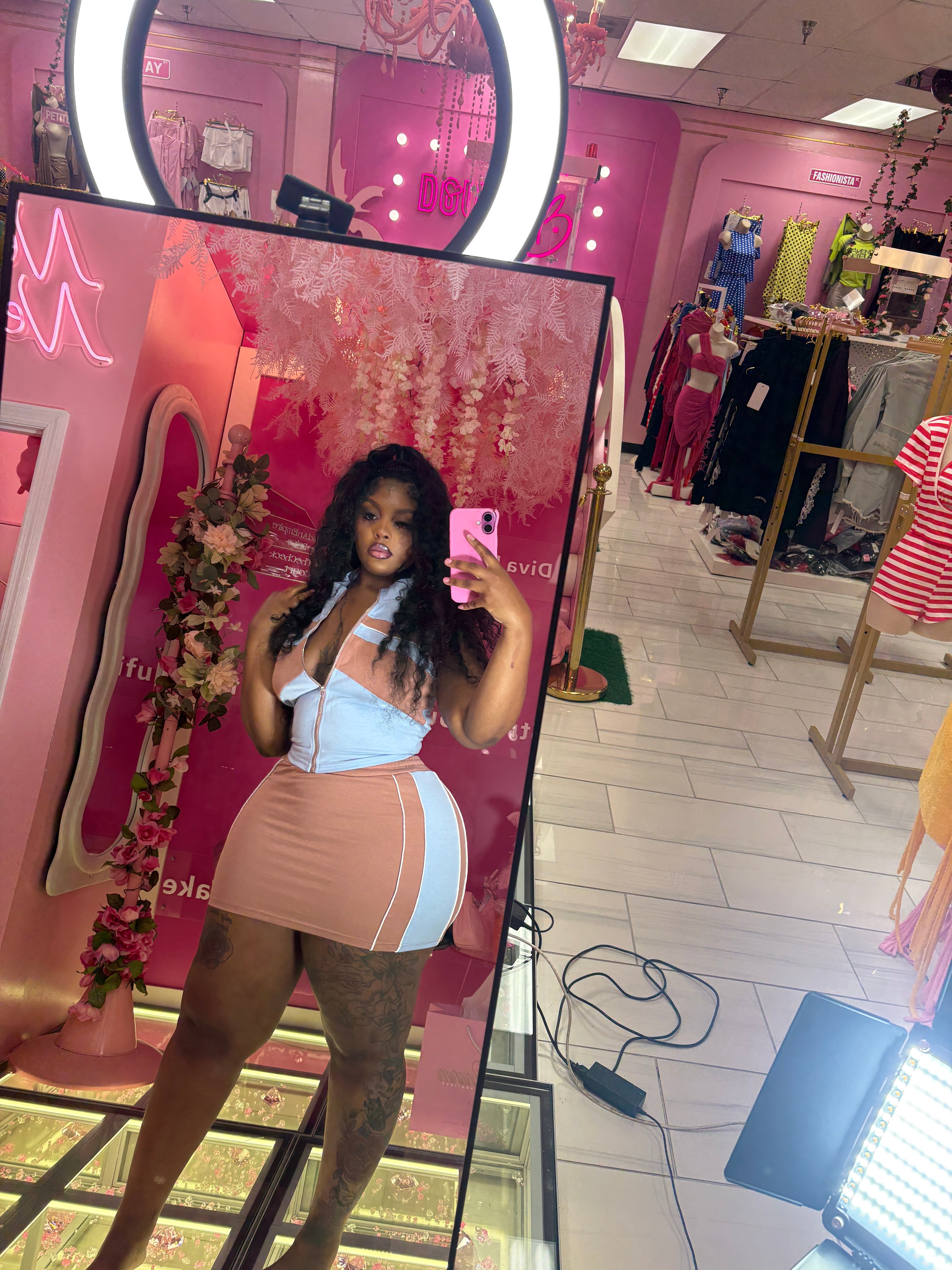Two Tone Tennis Skirt Set