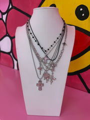 Dark Angle Cross 6 pc Necklace Set