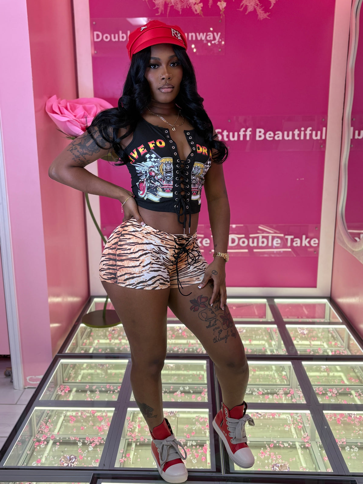 Tiger Lace Up Shorts