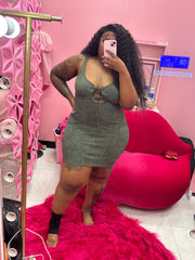 Lace up Stone Plus dress