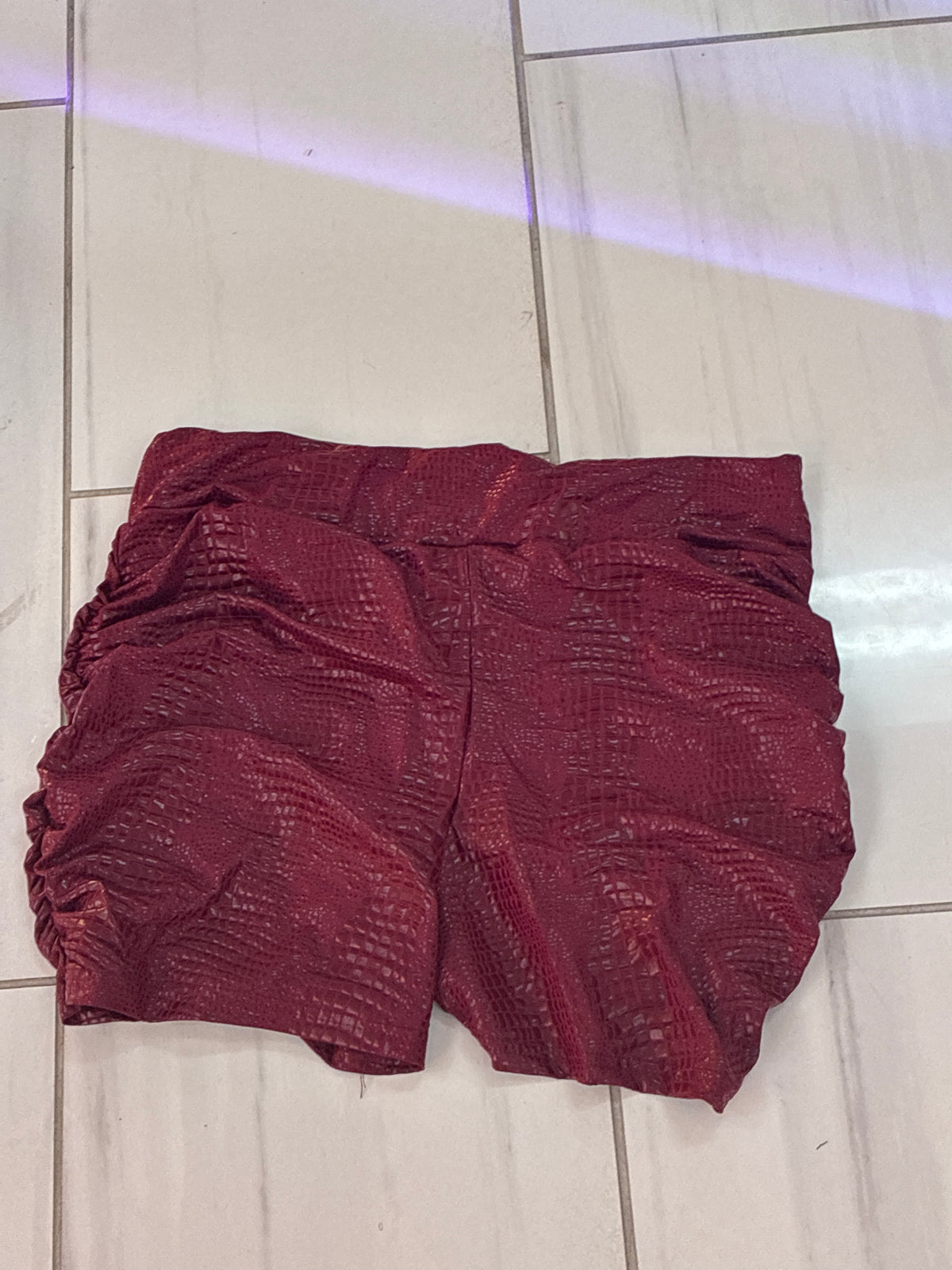 The Burgundy Snake Print Shorts
