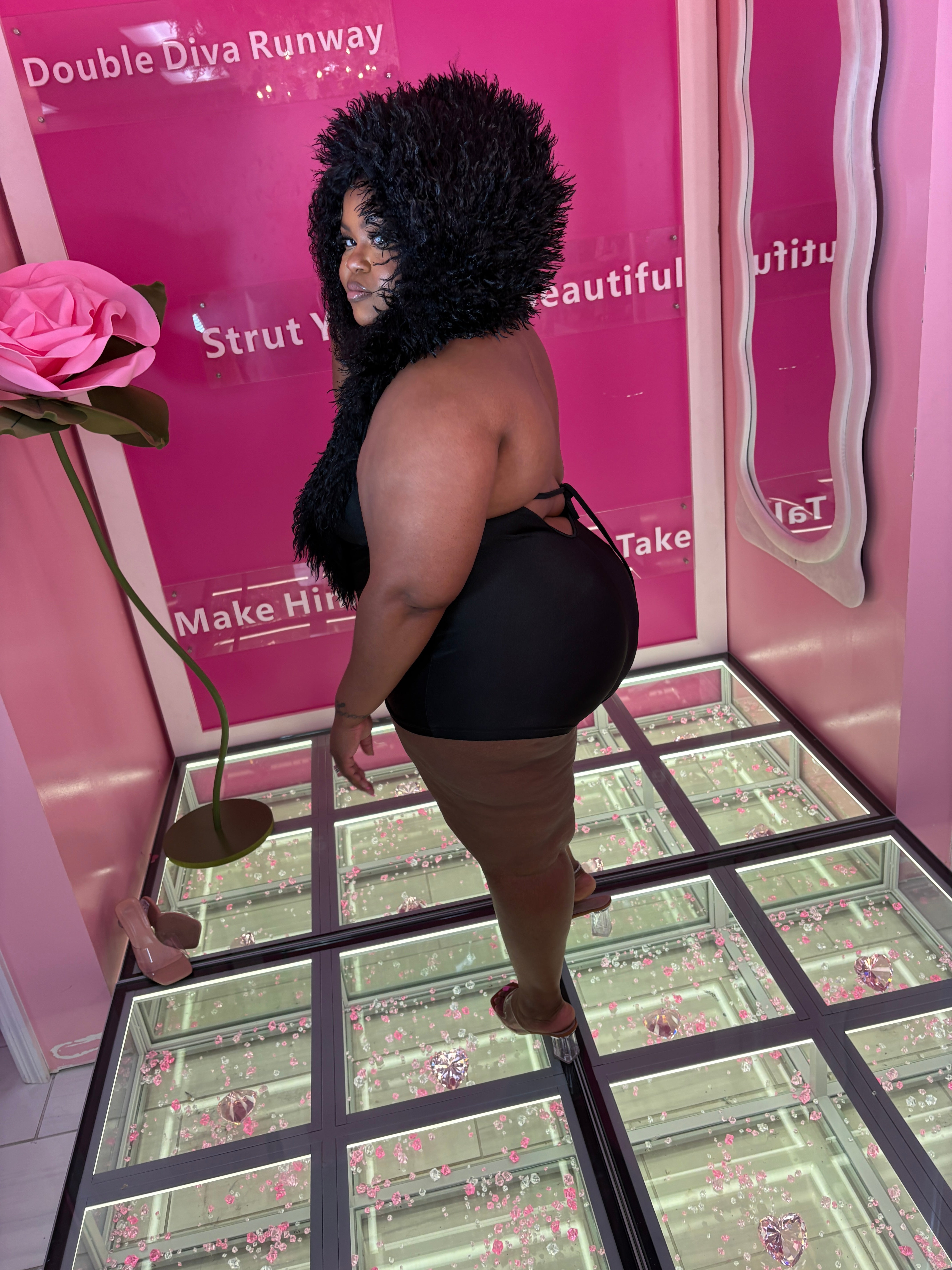 The Fluffy Plus Girly Hooded Romper